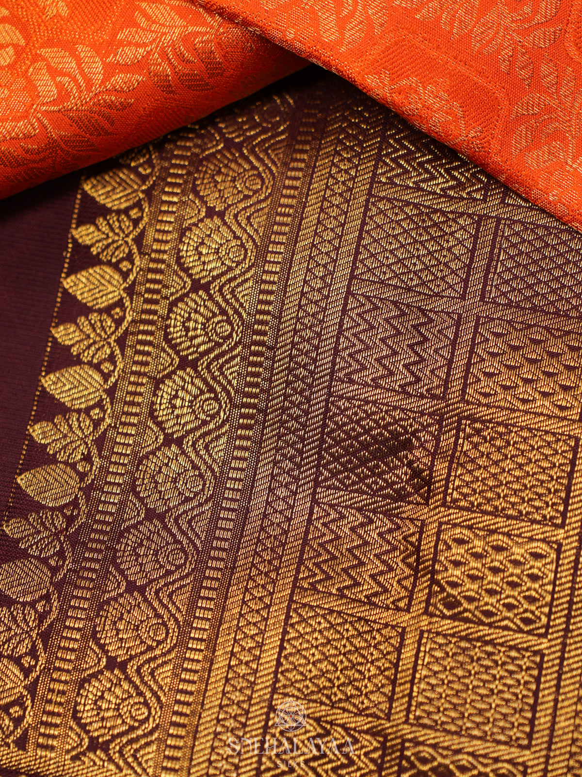 Orange Kanjivaram Silk Saree