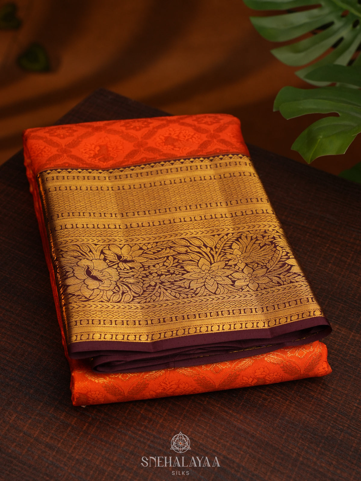 Orange Kanjivaram Silk Saree