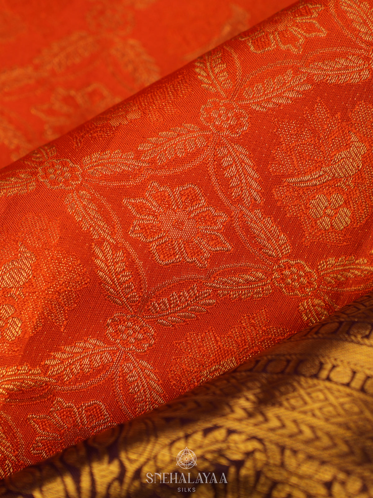 Orange Kanjivaram Silk Saree