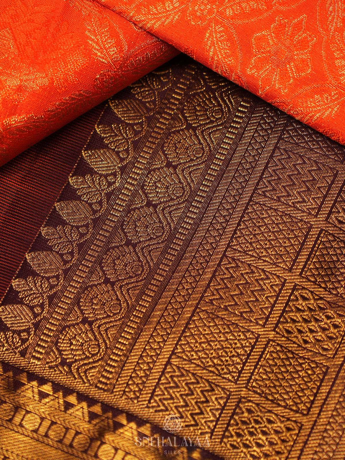 Orange Kanjivaram Silk Saree