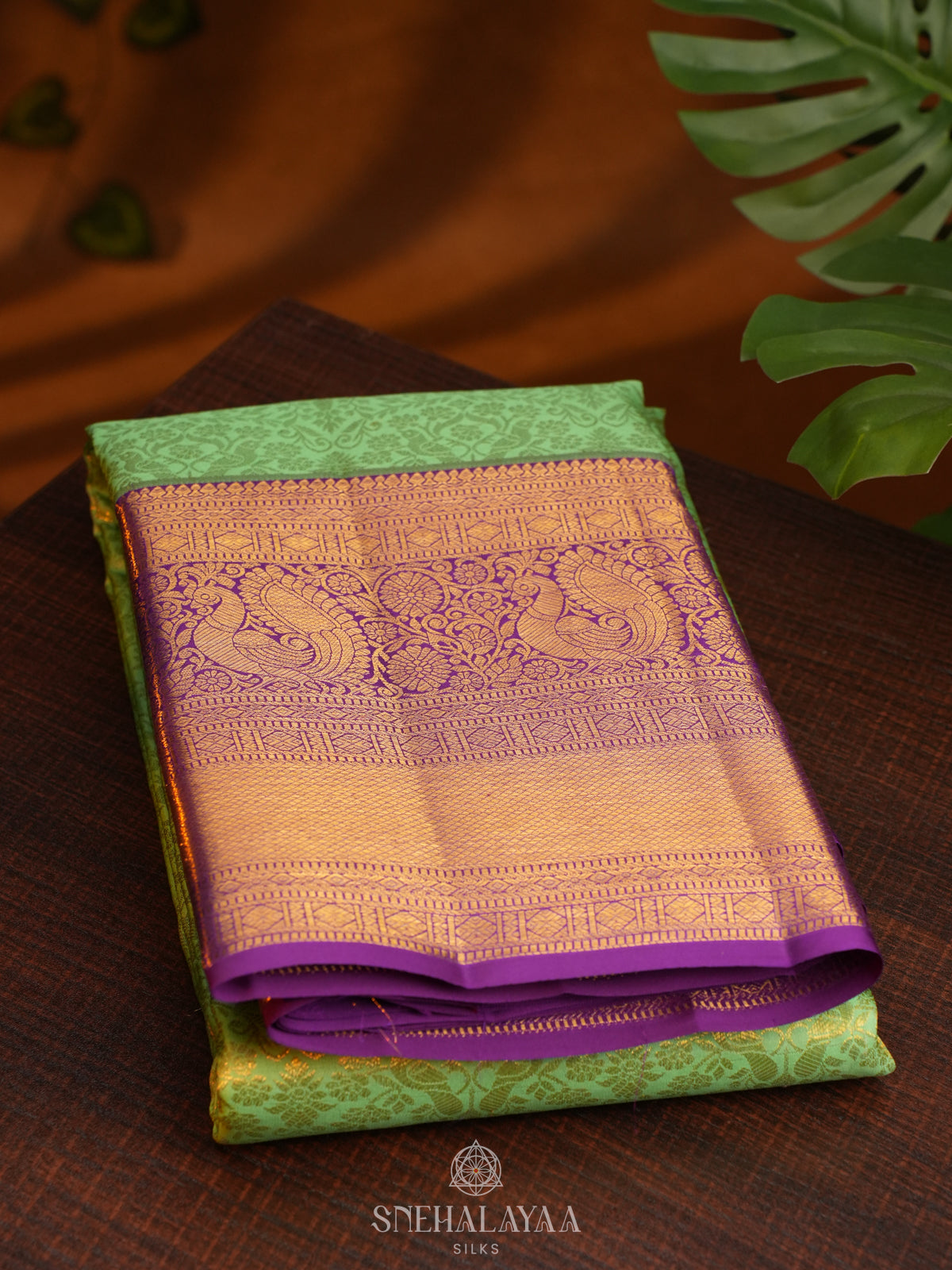 Pistachio Green Kanjivaram Silk Saree