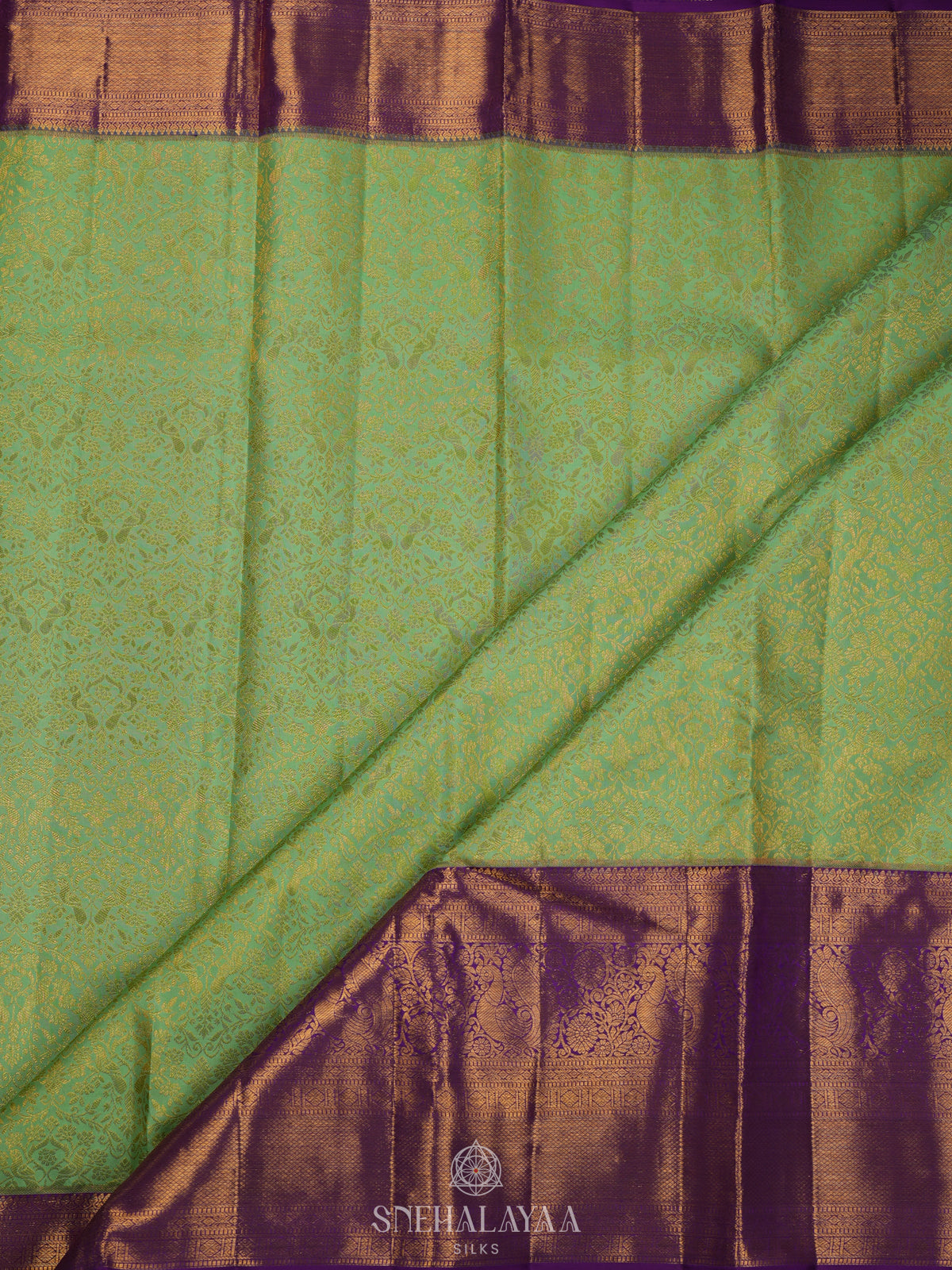 Pistachio Green Kanjivaram Silk Saree
