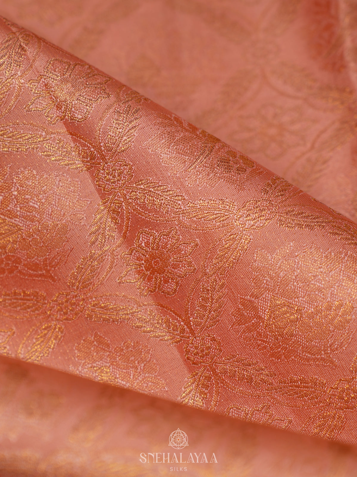Peach Kanjivaram Silk Saree