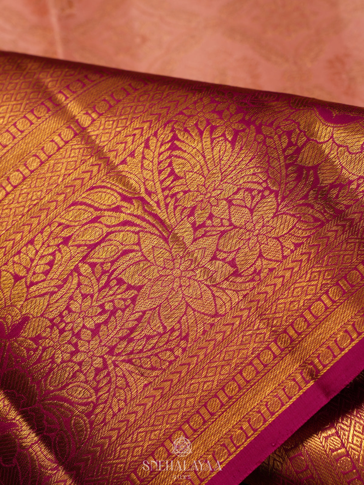 Peach Kanjivaram Silk Saree