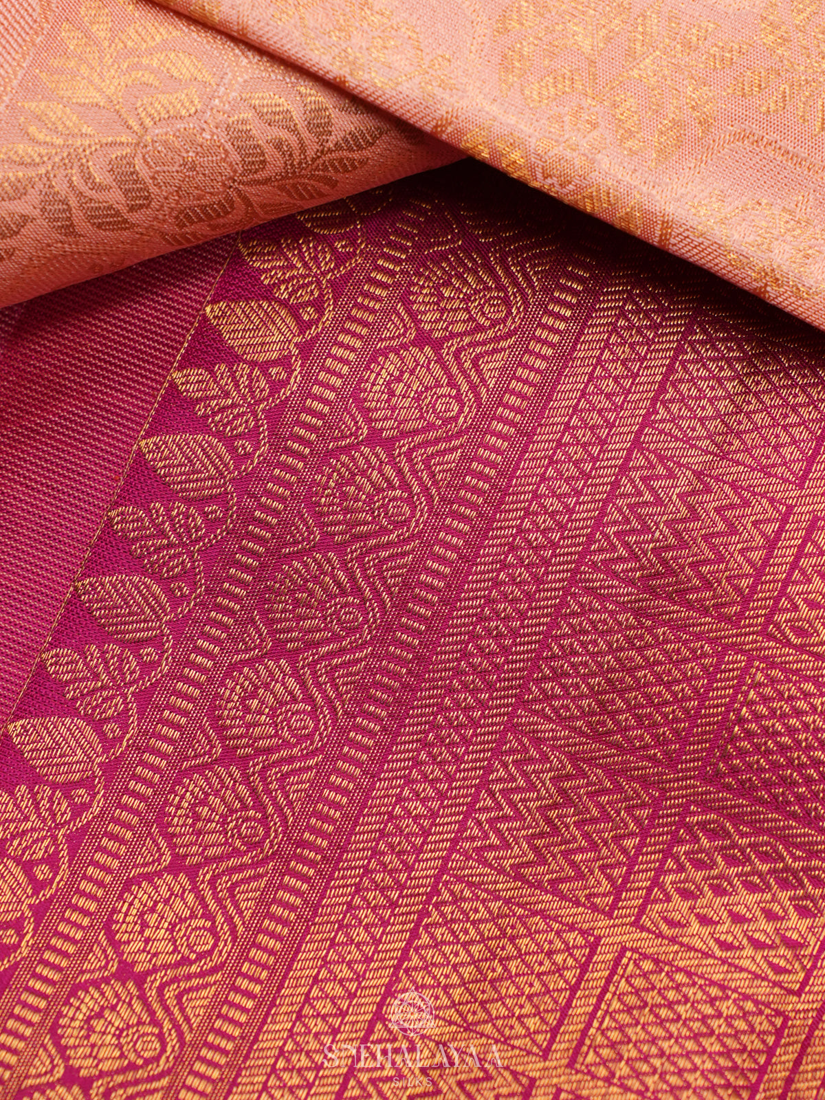 Peach Kanjivaram Silk Saree