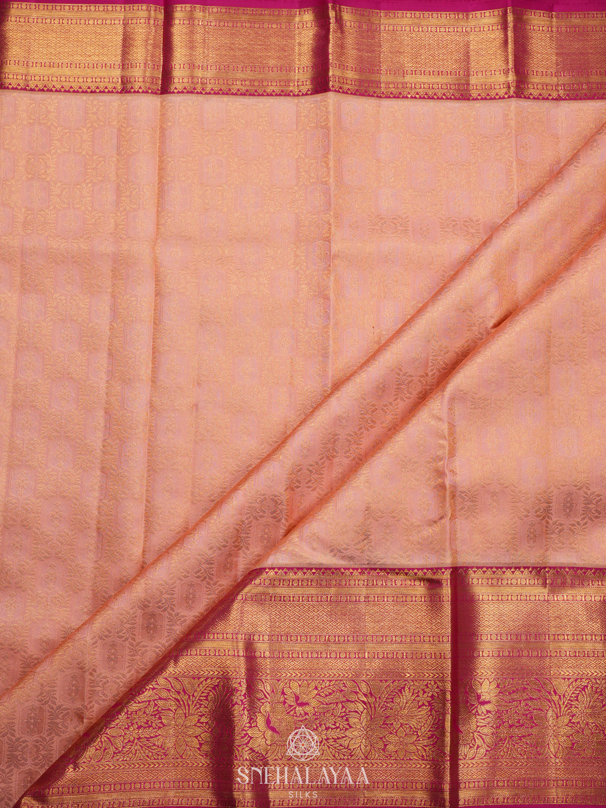 Peach Kanjivaram Silk Saree