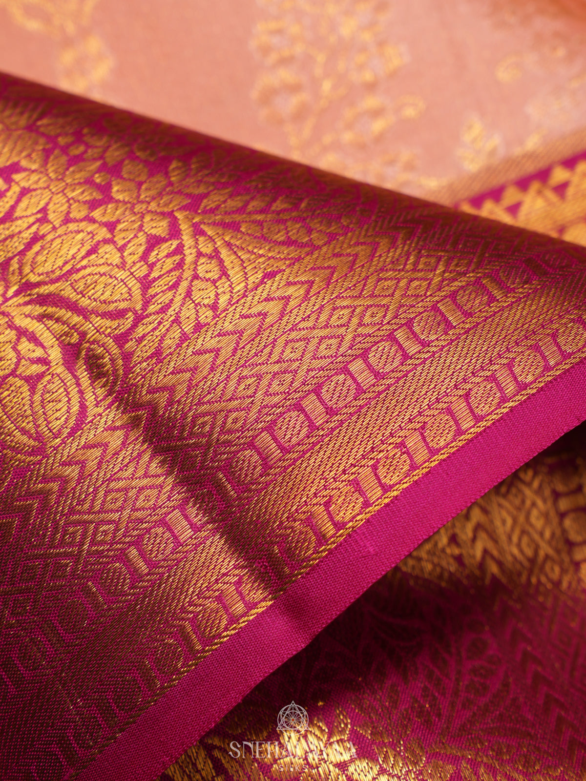 Peach Kanjivaram Silk Saree