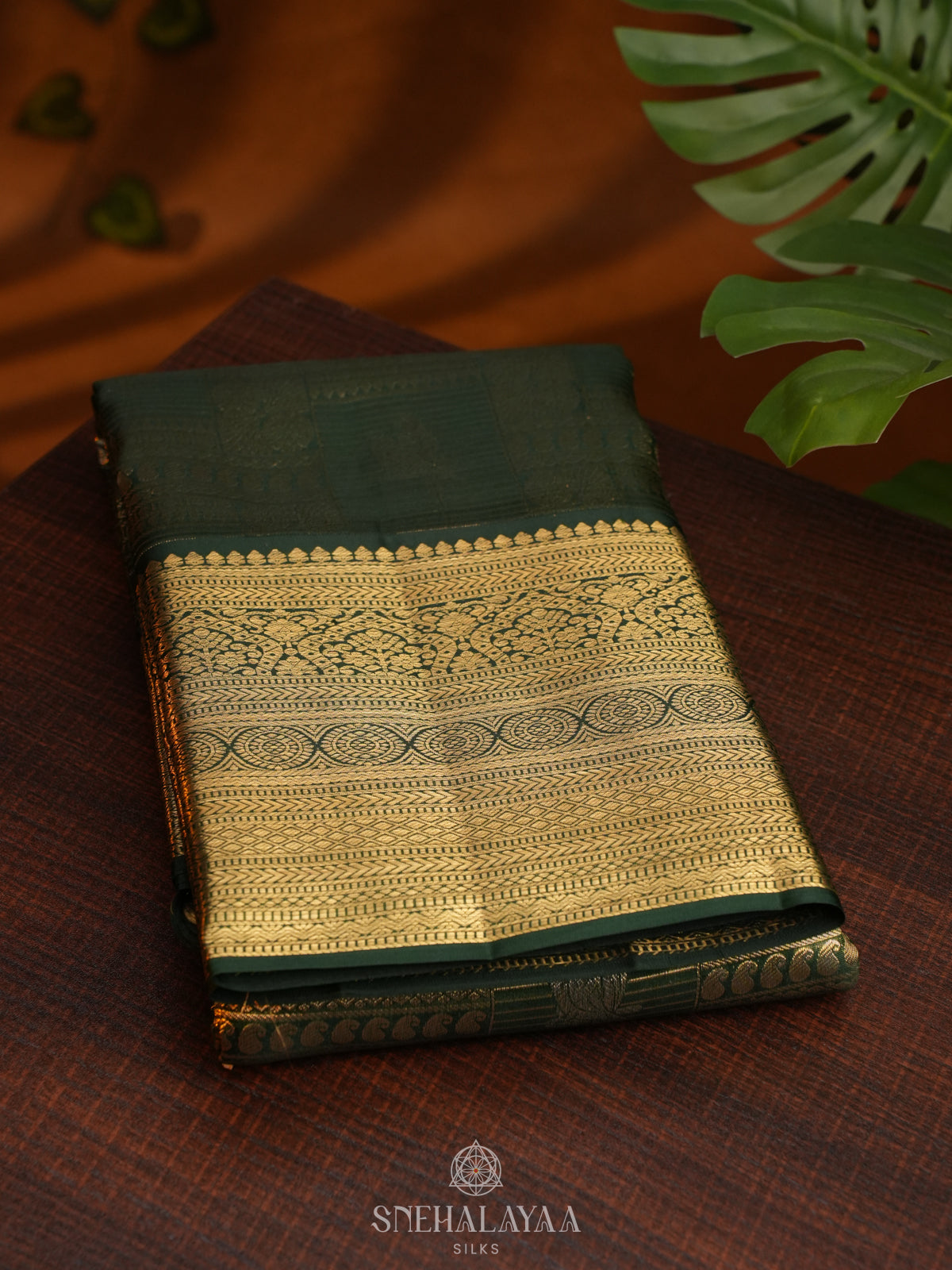 Forest Green Kanjivaram Silk Saree
