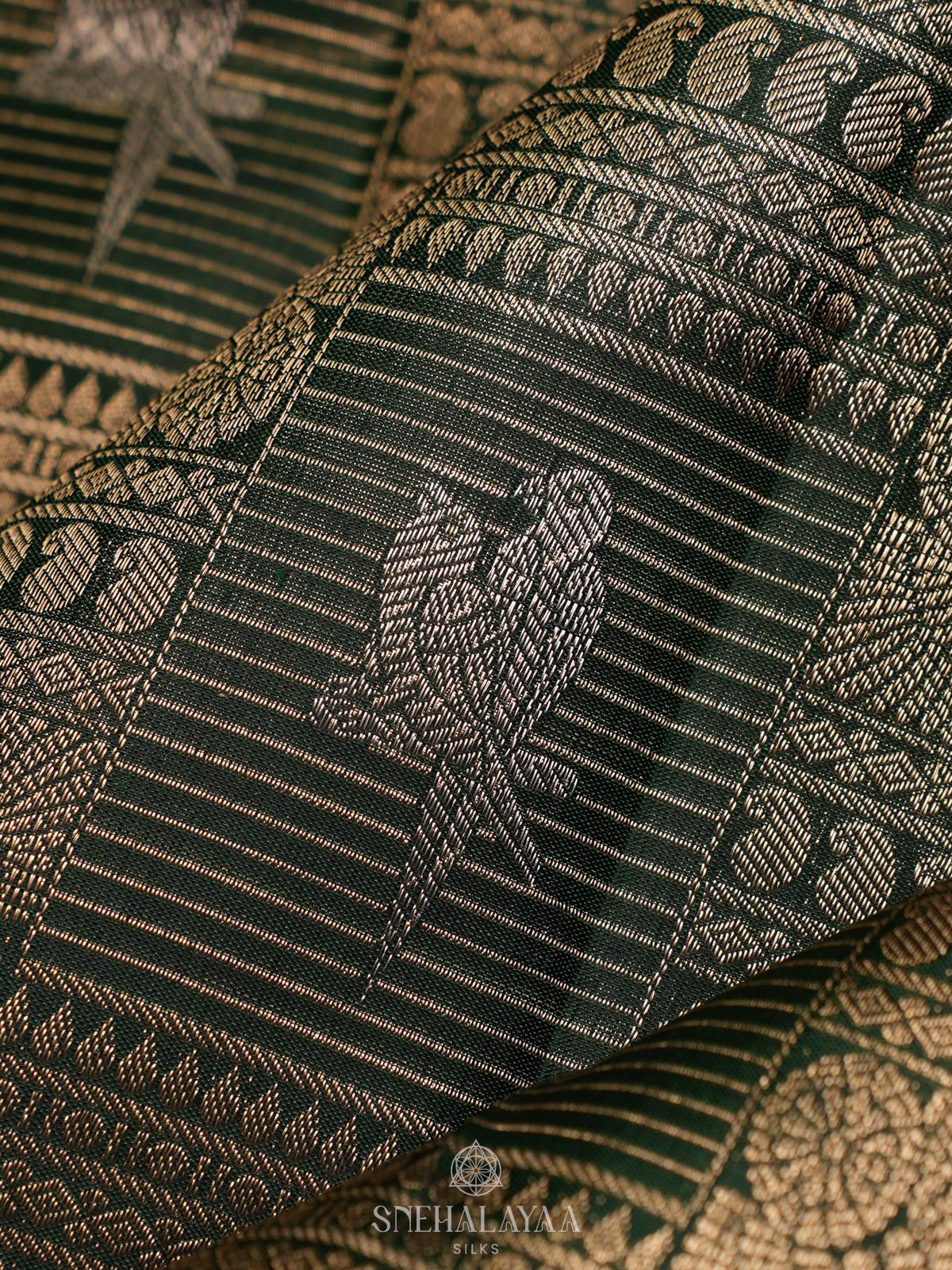 Forest Green Kanjivaram Silk Saree