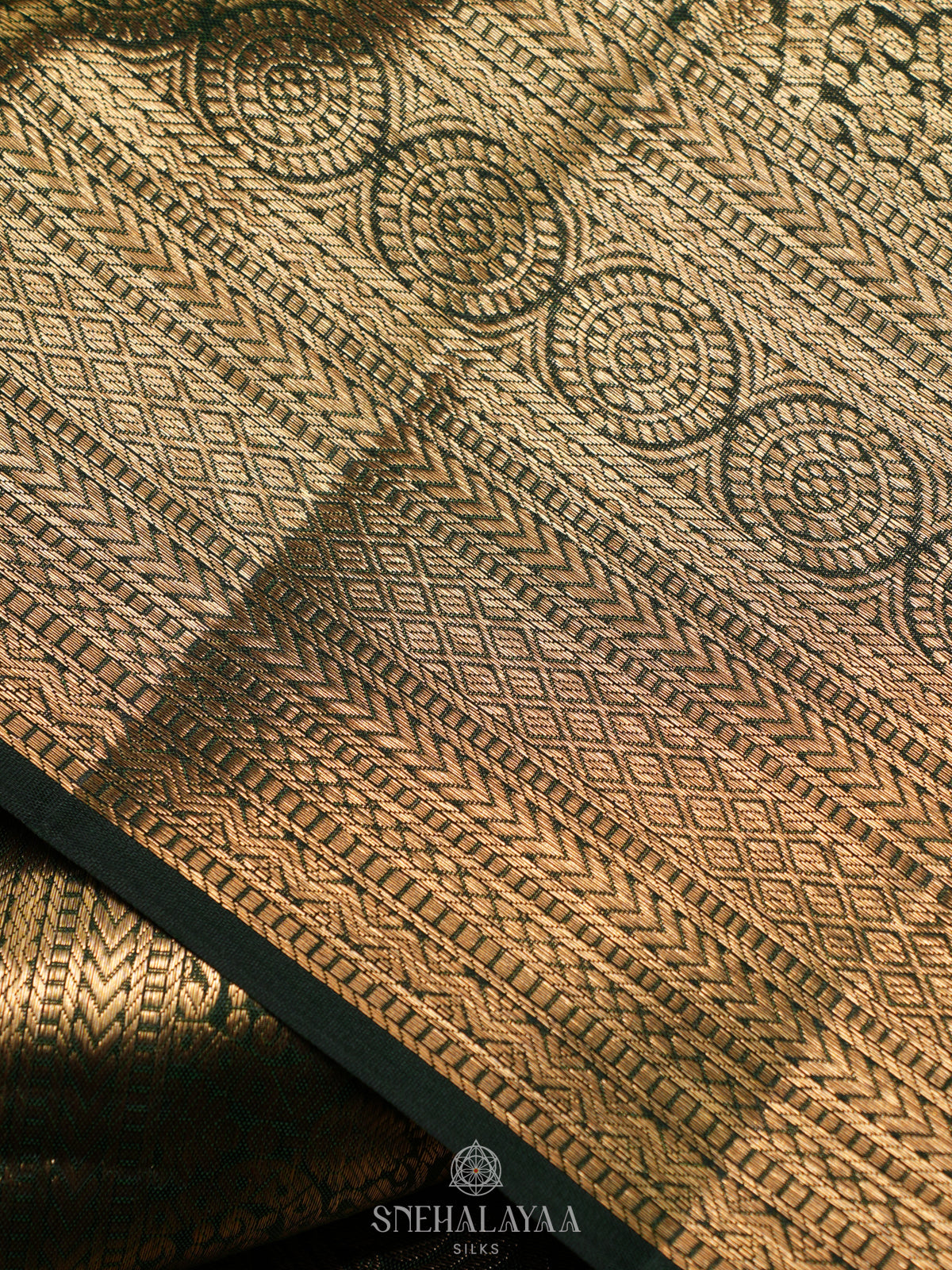 Forest Green Kanjivaram Silk Saree