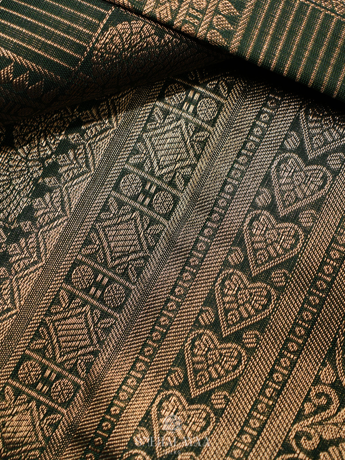 Forest Green Kanjivaram Silk Saree