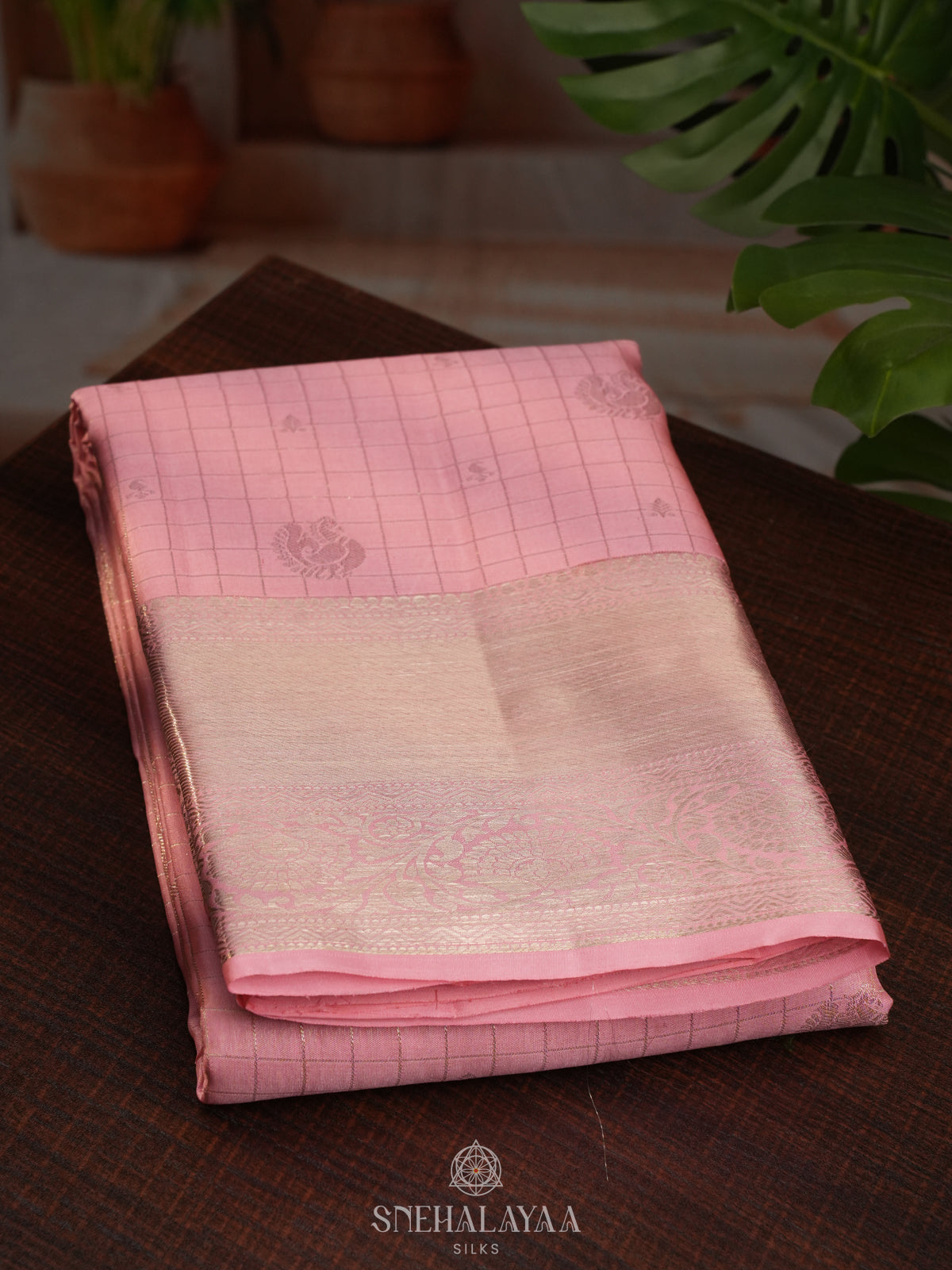 Baby Pink Kanjivaram Silk Saree