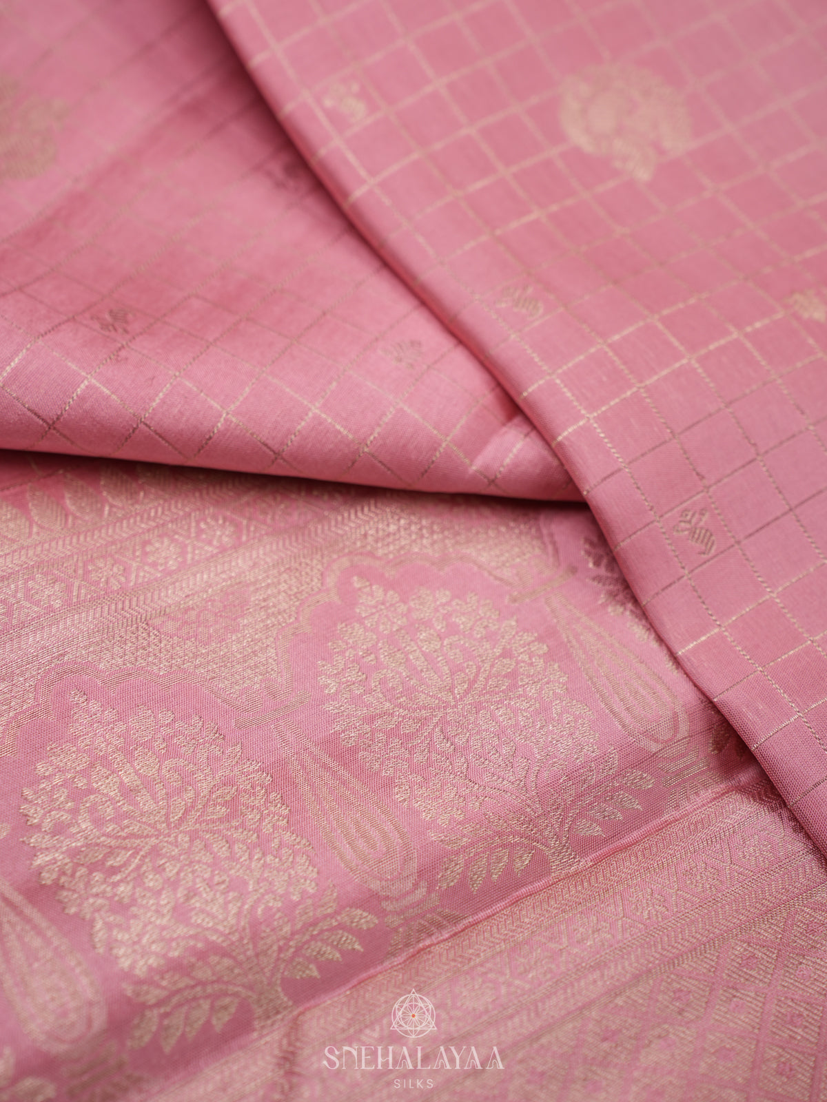 Baby Pink Kanjivaram Silk Saree