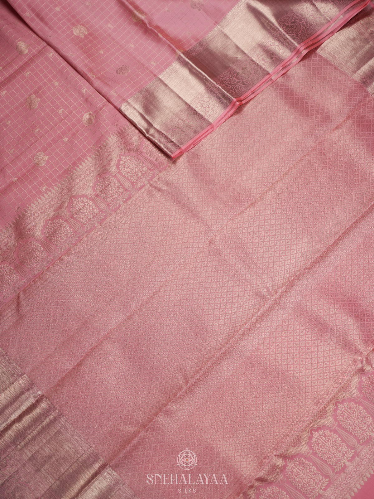 Baby Pink Kanjivaram Silk Saree