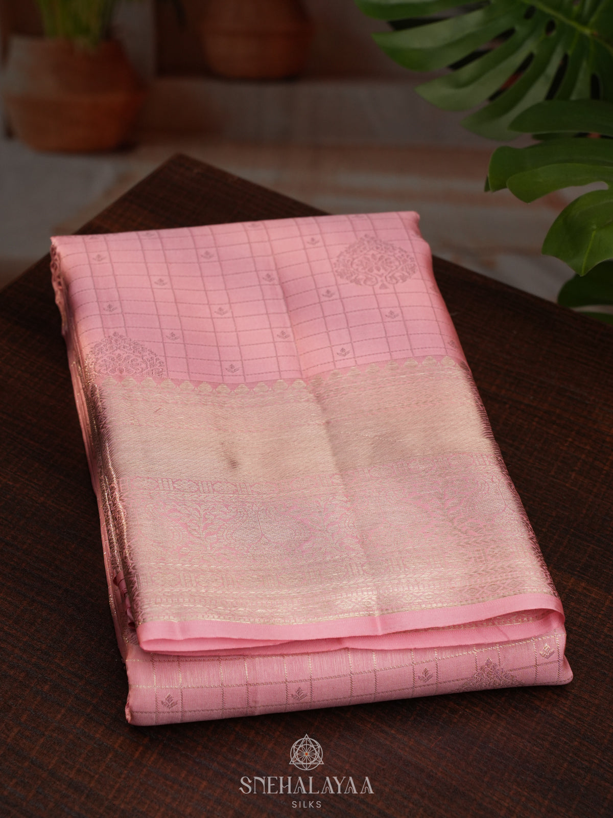 Baby Pink Kanjivaram Silk Saree