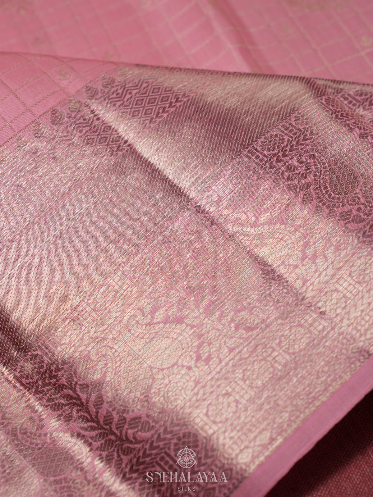Baby Pink Kanjivaram Silk Saree