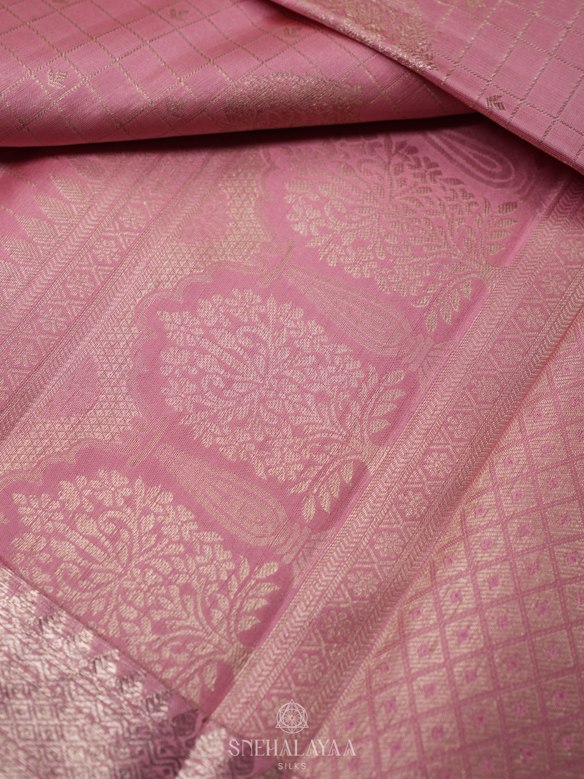 Baby Pink Kanjivaram Silk Saree