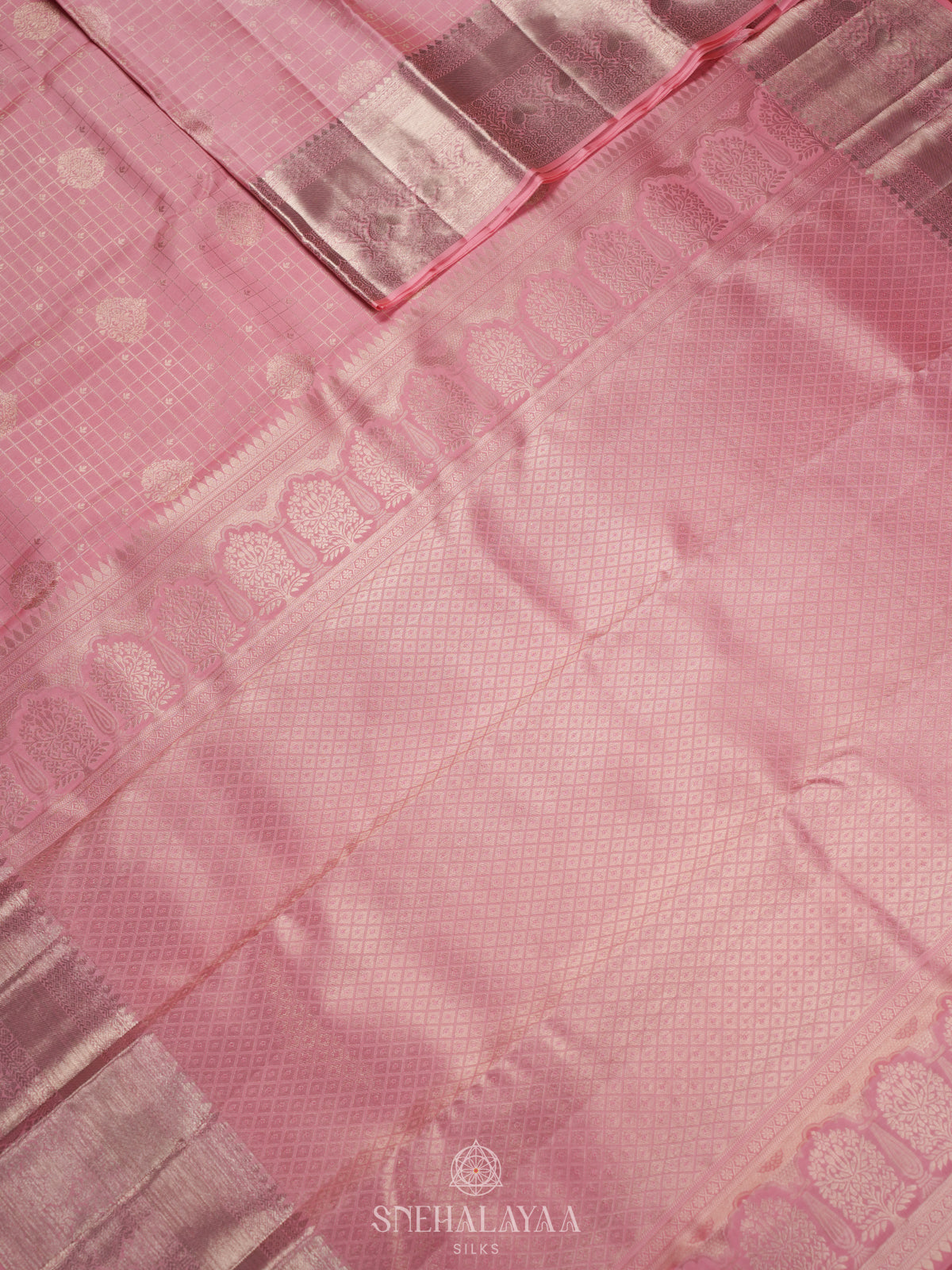 Baby Pink Kanjivaram Silk Saree