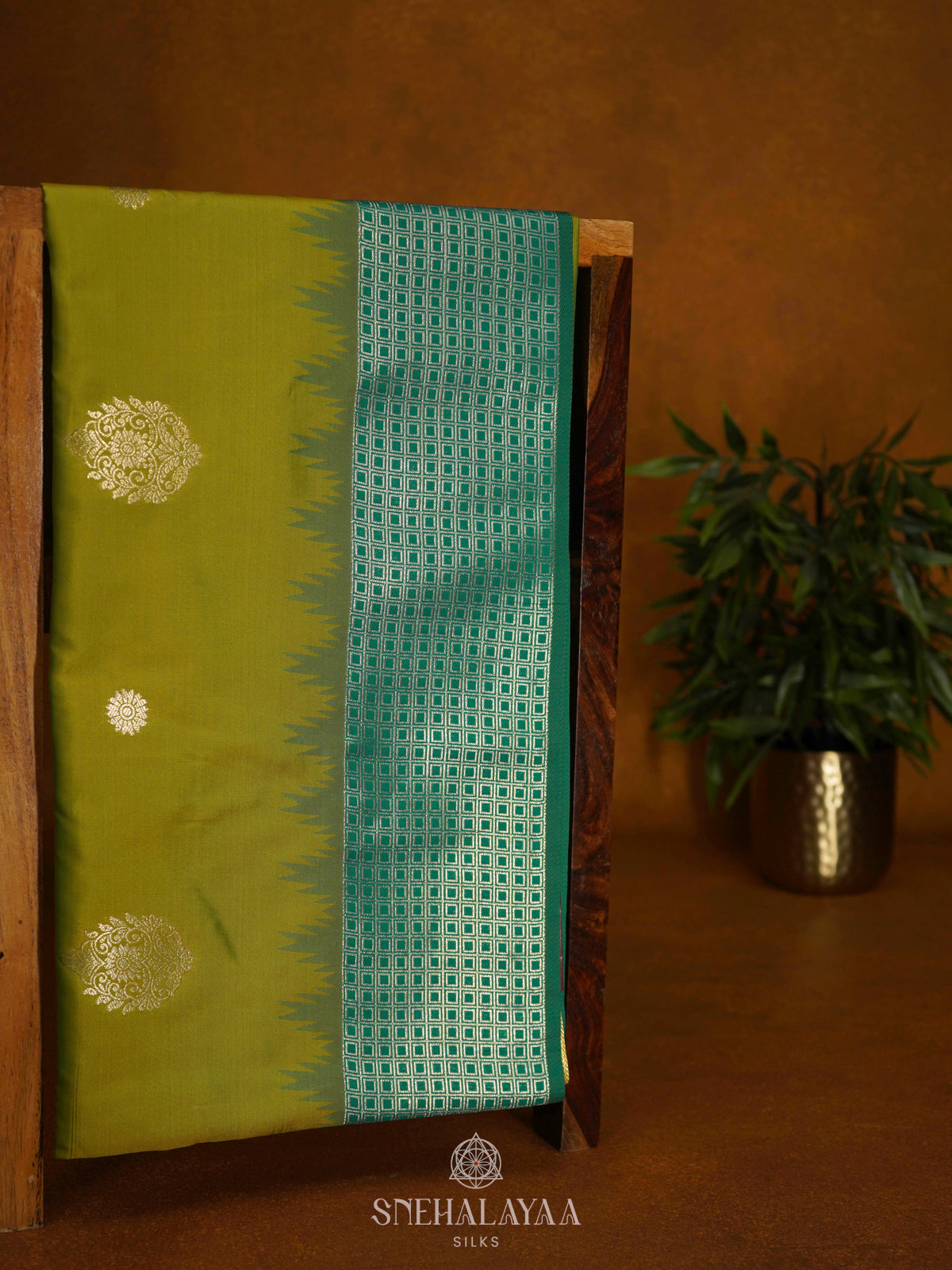 Lime Green Soft Silk Saree