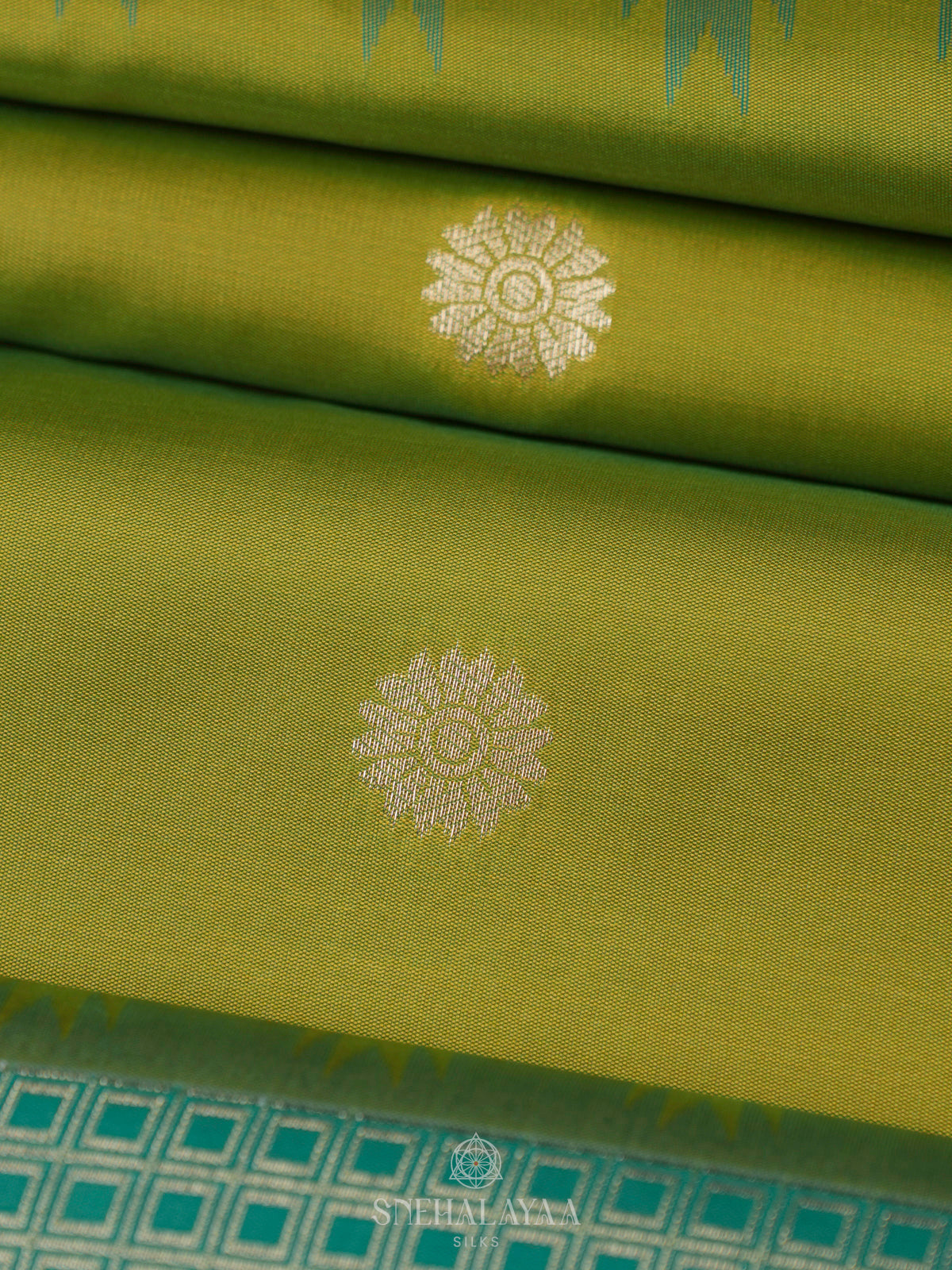 Lime Green Soft Silk Saree