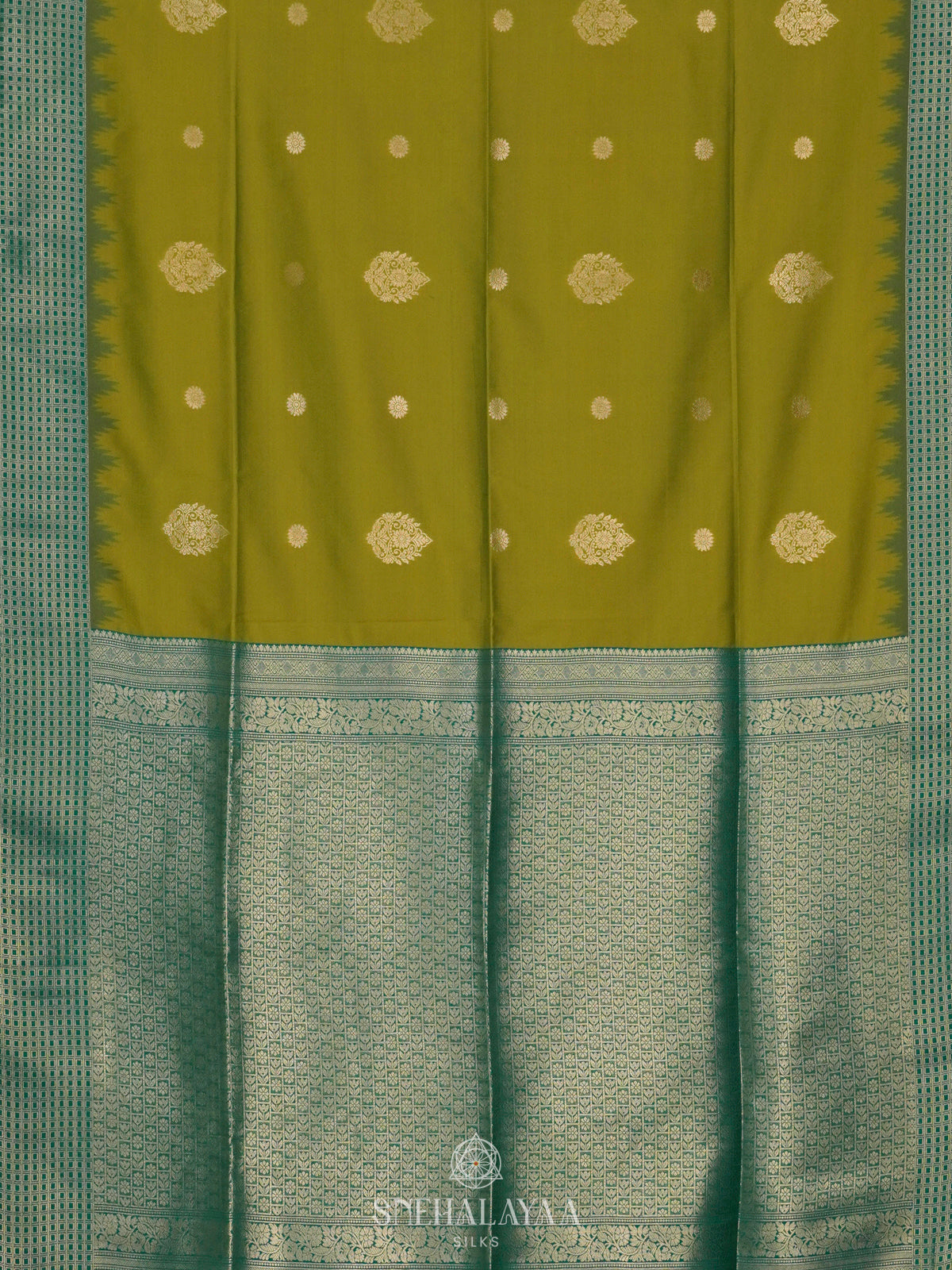 Lime Green Soft Silk Saree