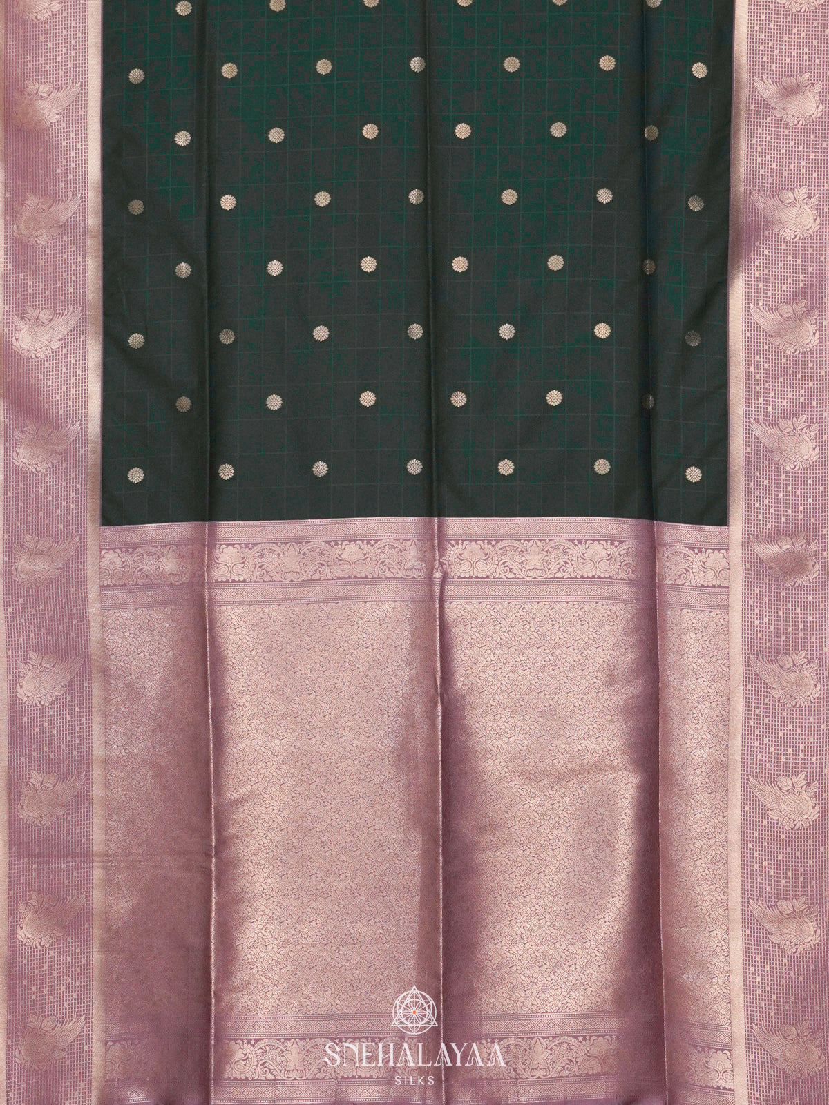 Forest Green Soft Silk Saree