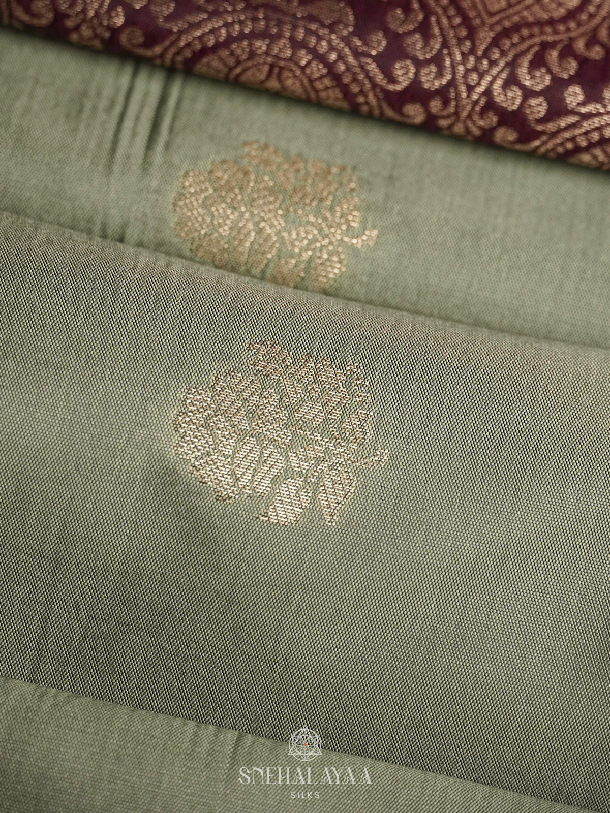 Sage Green Soft Silk Saree