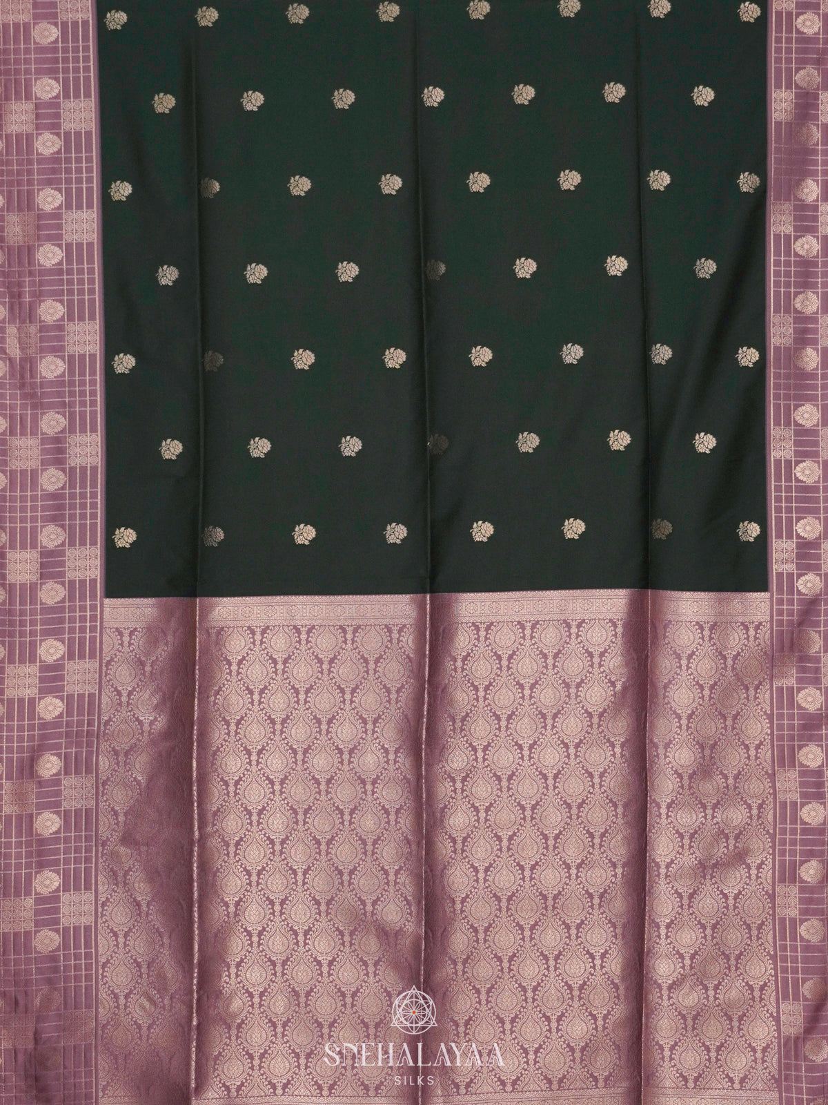 Forest Green Soft Silk Saree