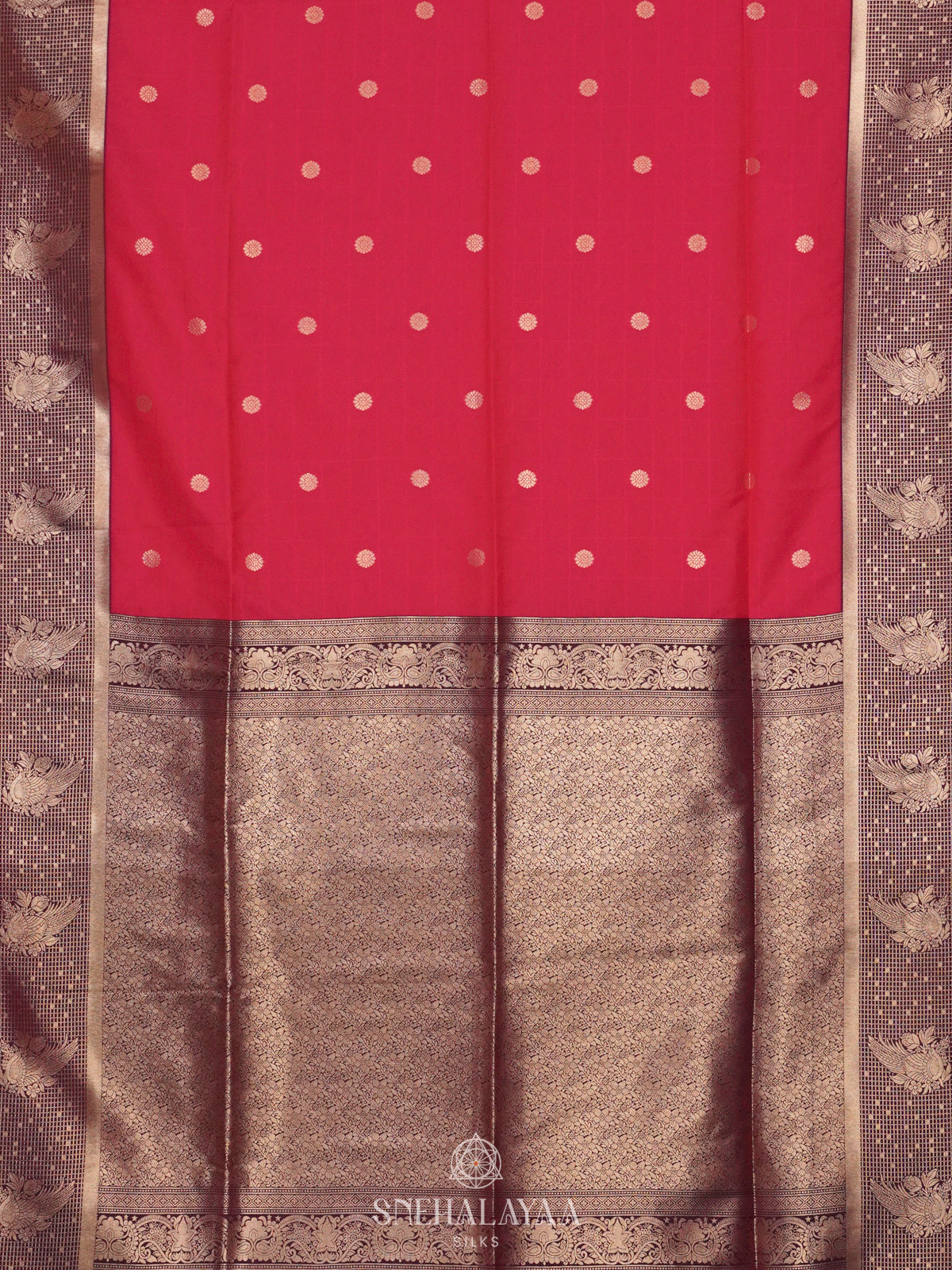 Ruby Red Soft Silk Saree