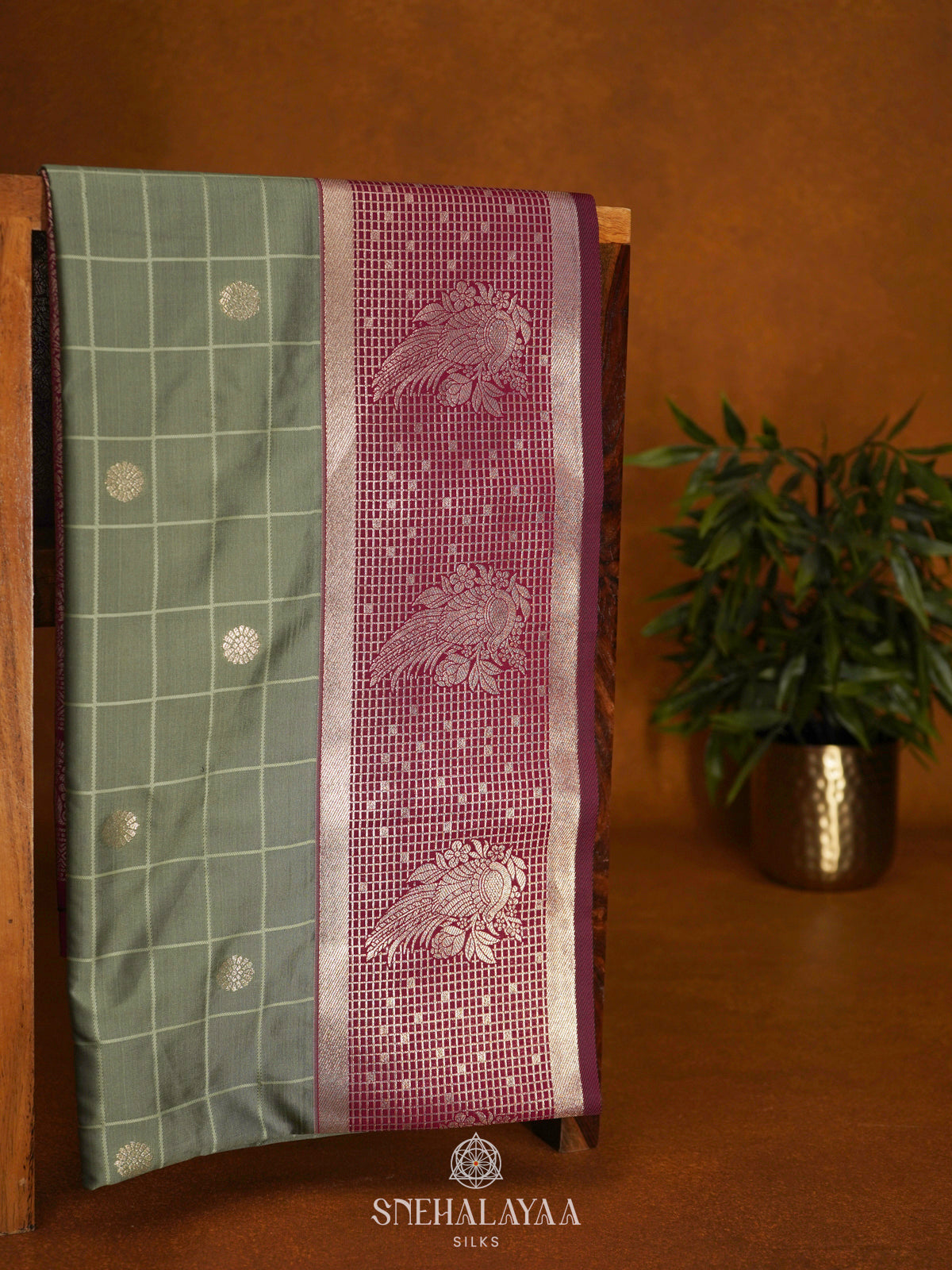 Sage Green Soft Silk Saree