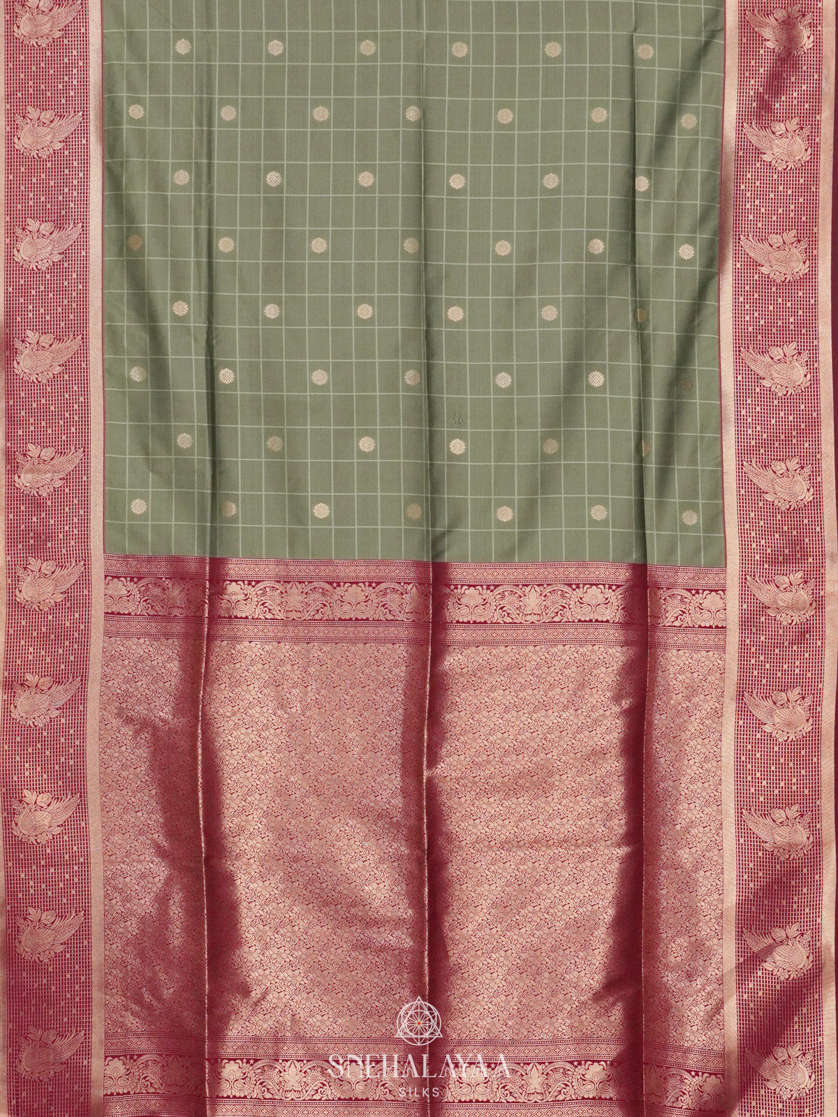Sage Green Soft Silk Saree