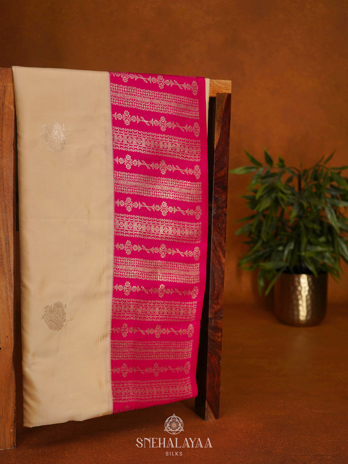 Cream Soft Silk Saree