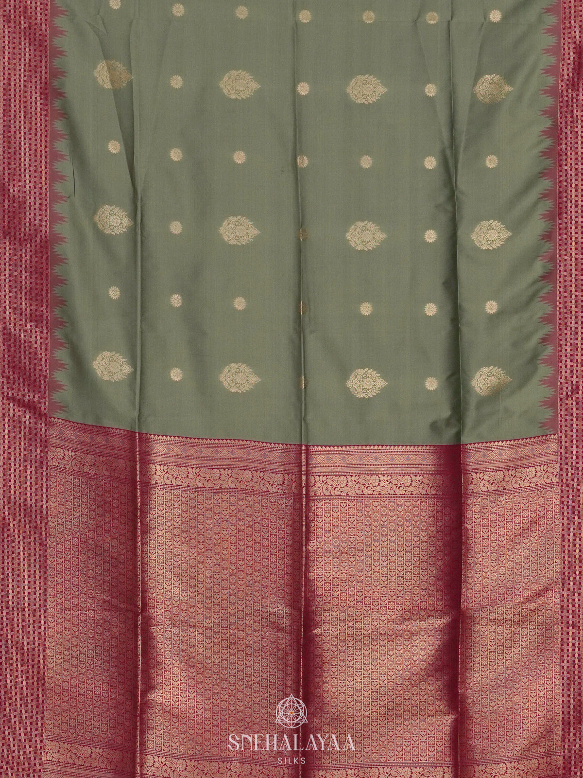 Sage Green Soft Silk Saree