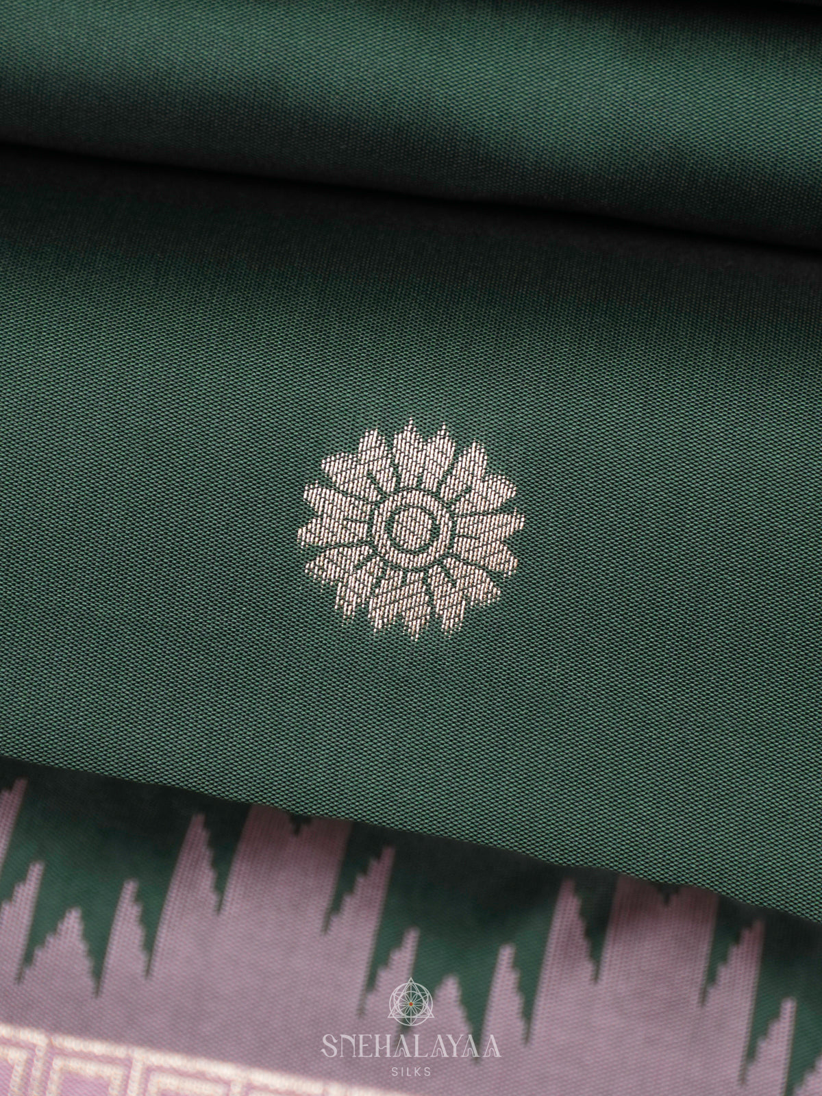 Forest Green Soft Silk Saree