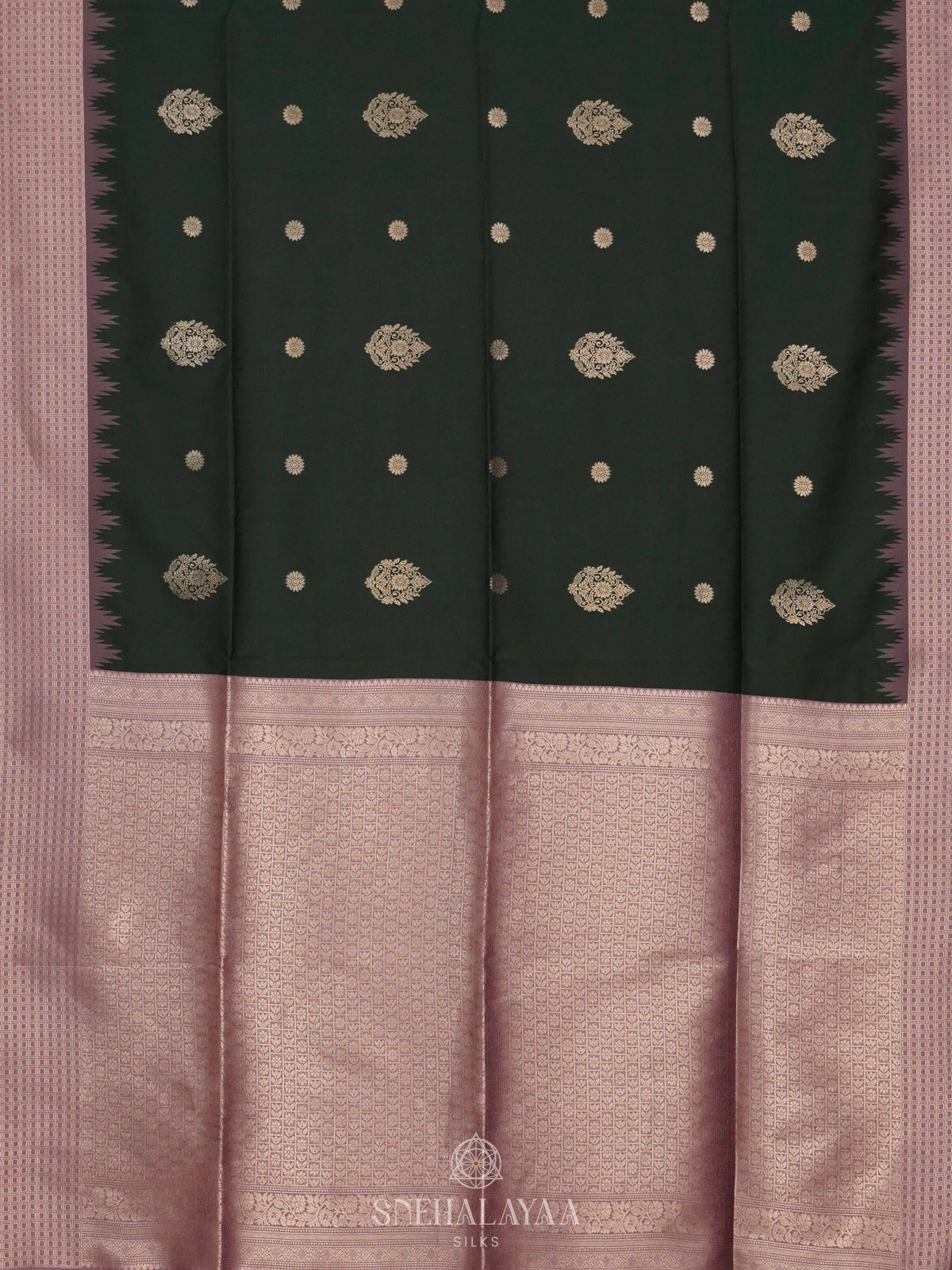 Forest Green Soft Silk Saree