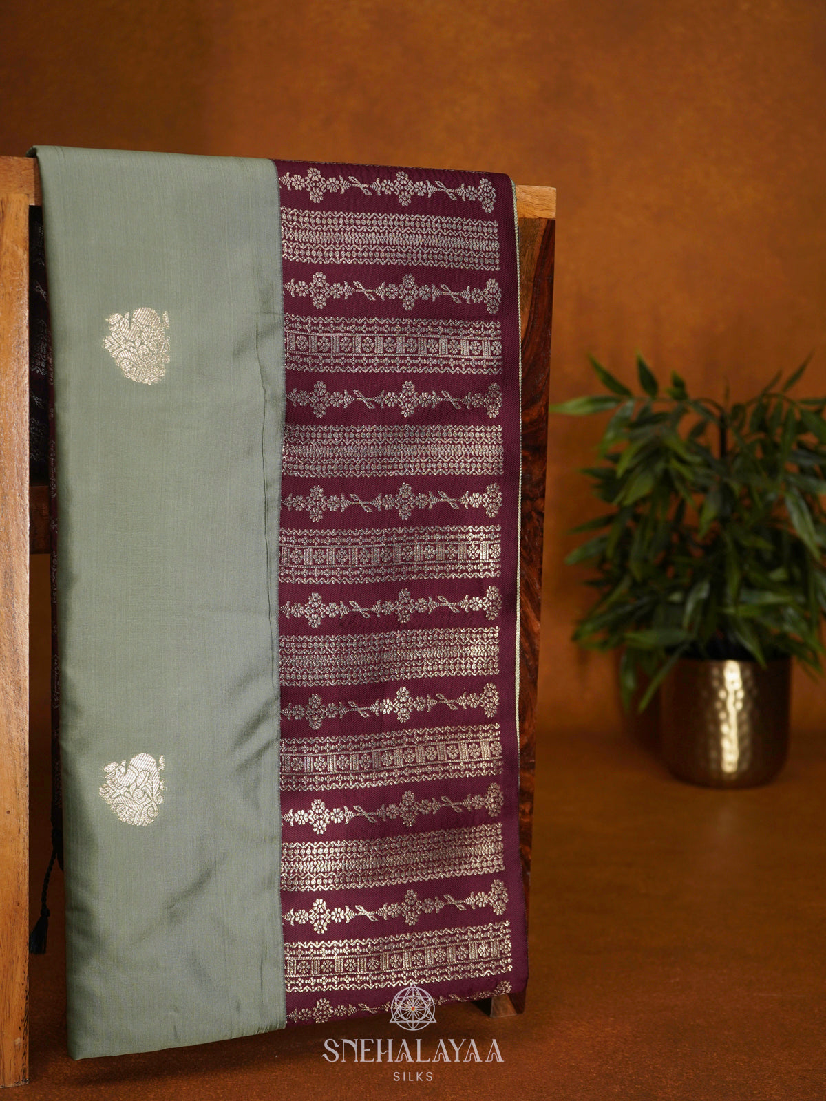Sage Green Soft Silk Saree