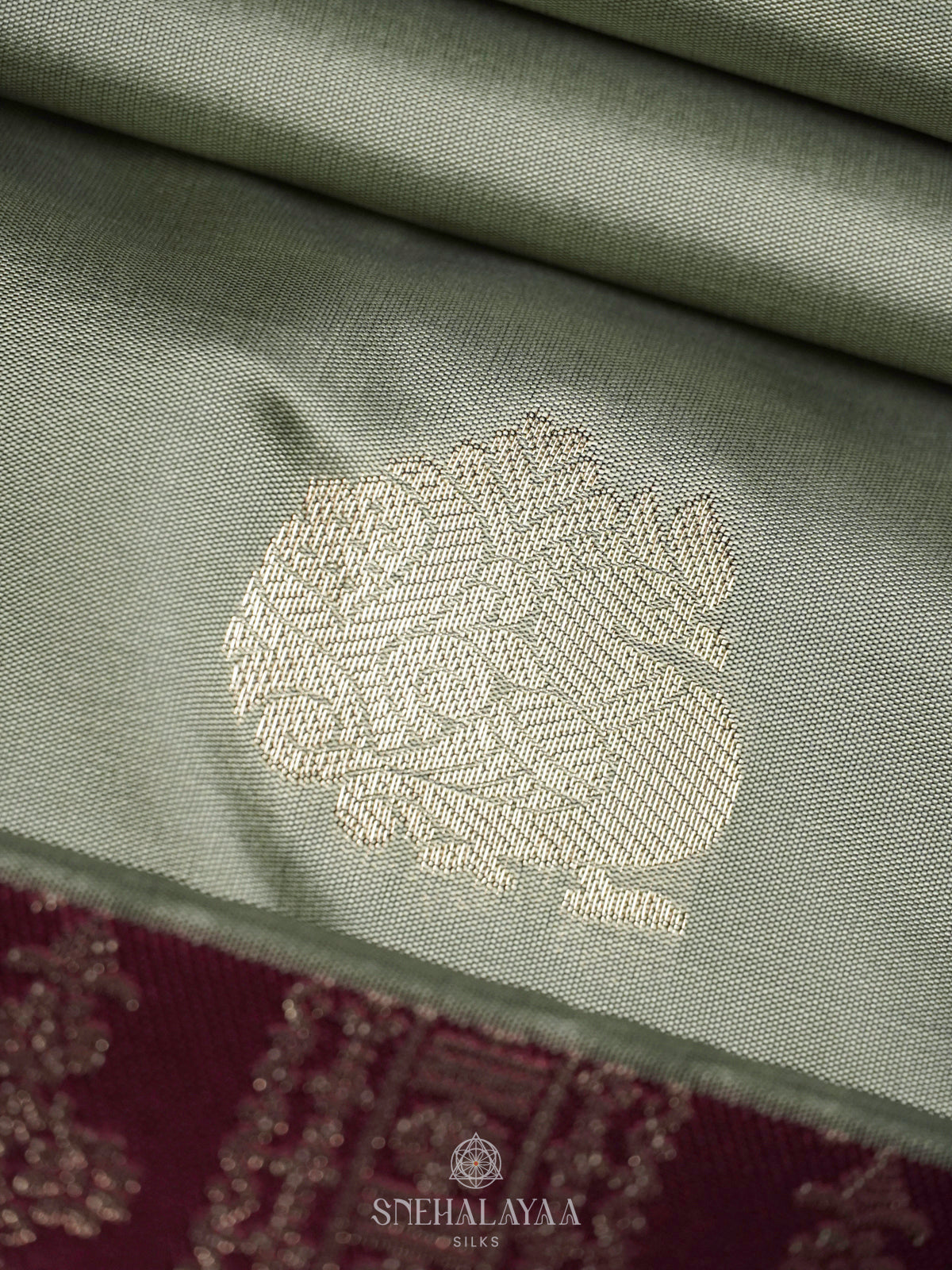 Sage Green Soft Silk Saree