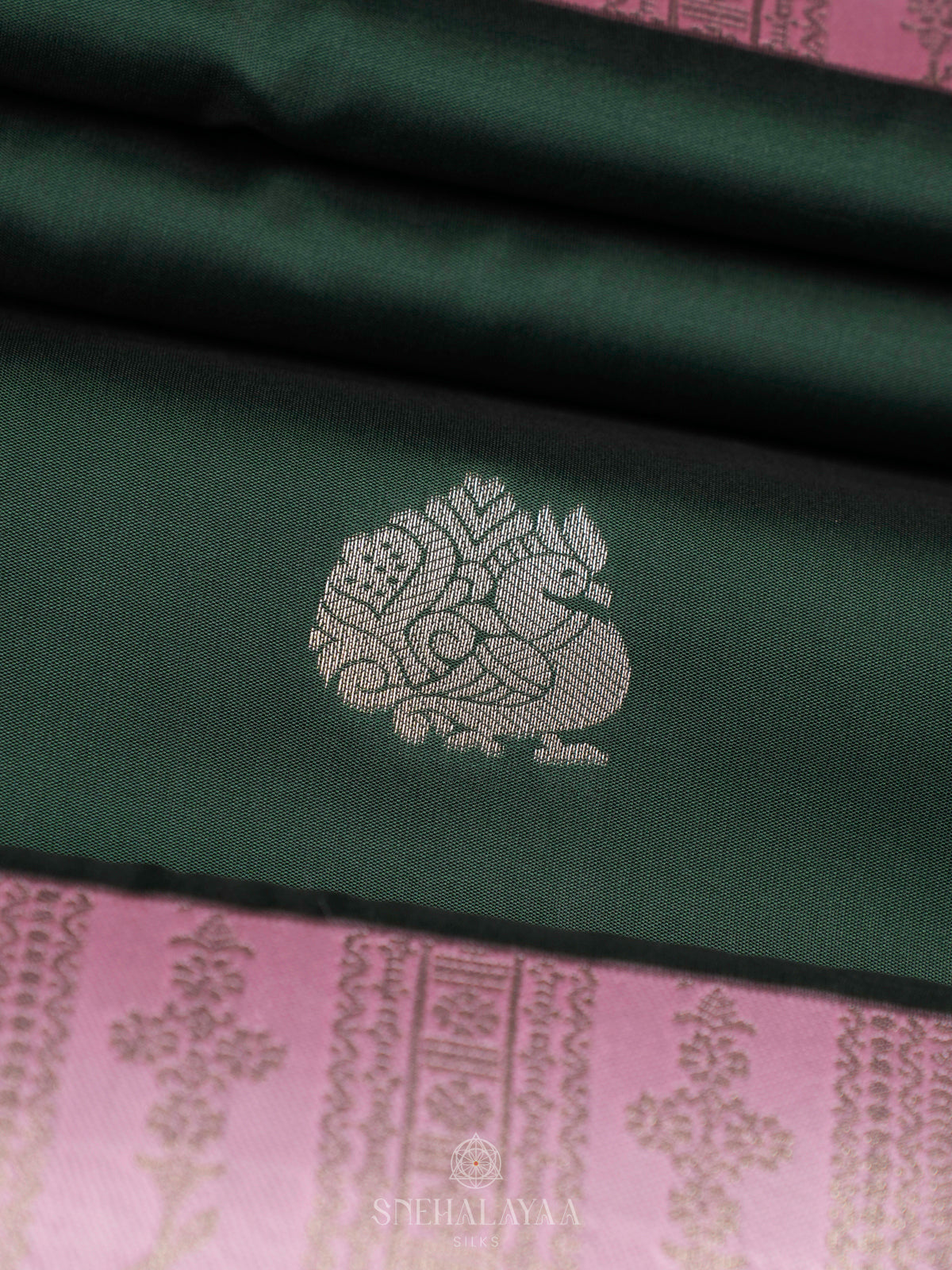Forest Green Soft Silk Saree