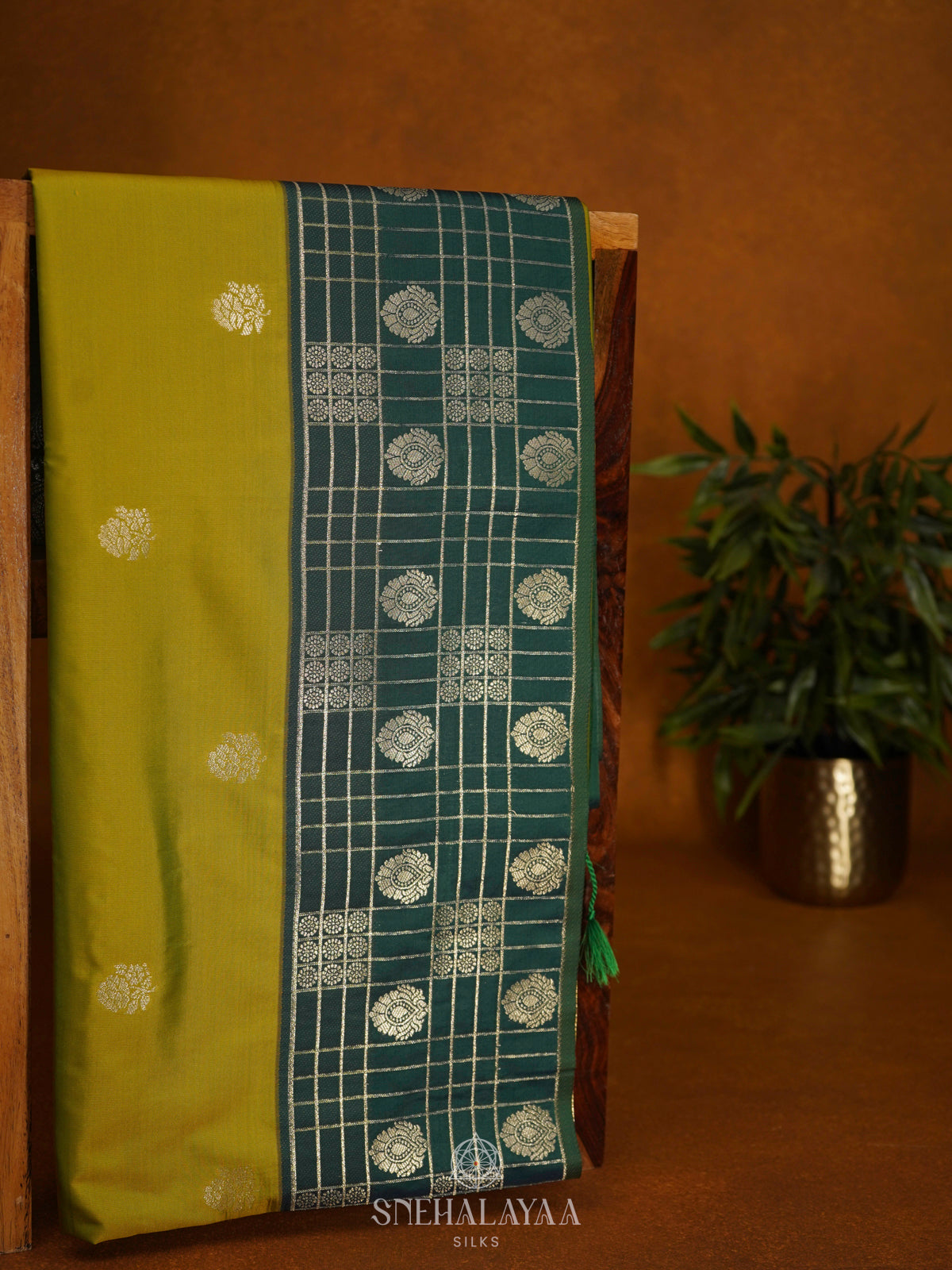 Lime Green Soft Silk Saree