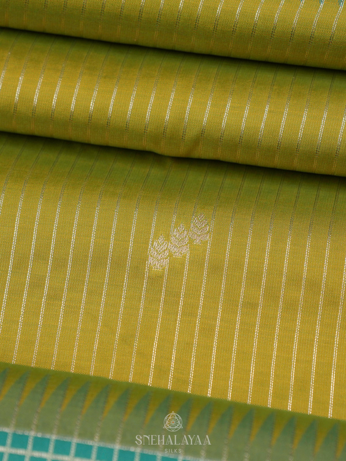 Lime Green Soft Silk Saree