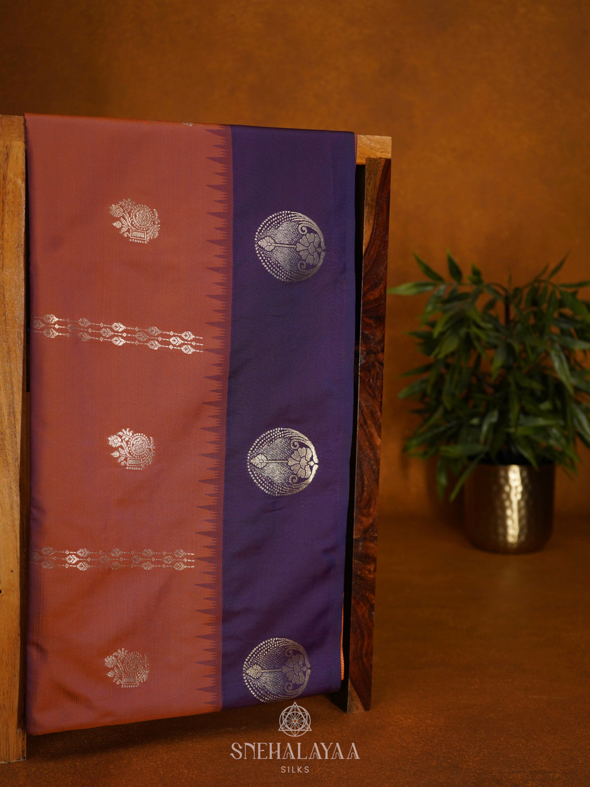 Burnt Orange Soft Silk Saree