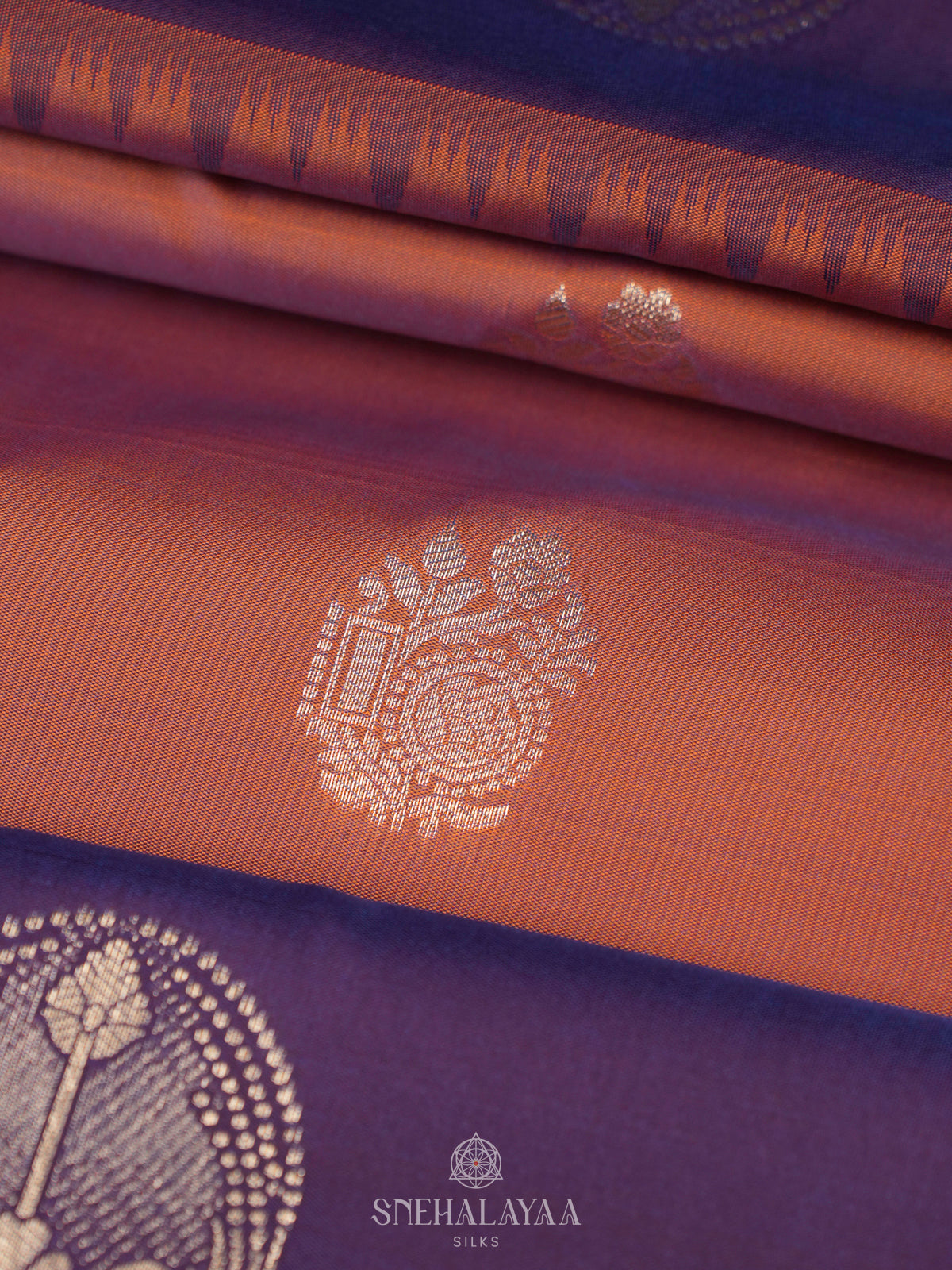 Burnt Orange Soft Silk Saree