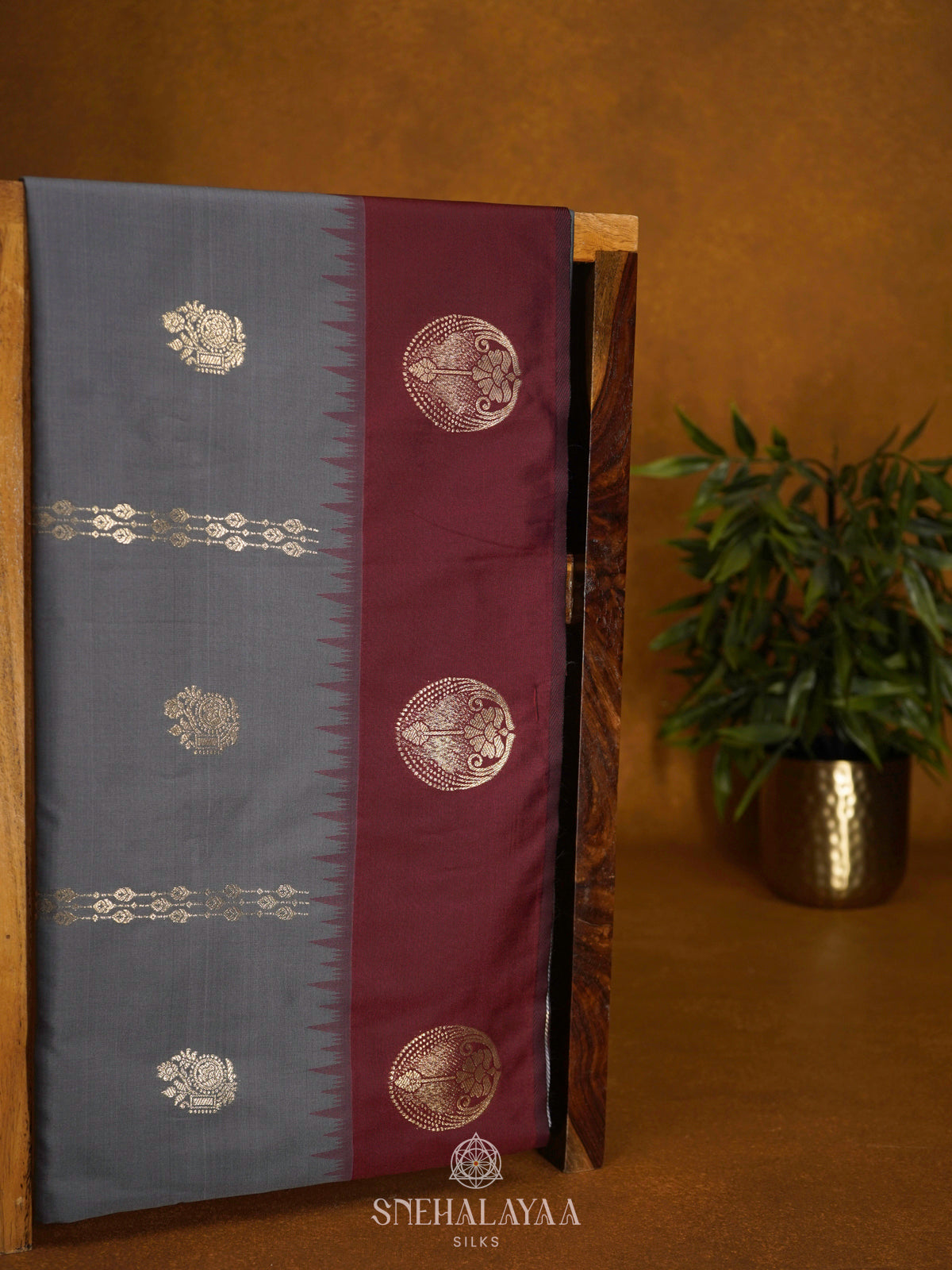 Grey Soft Silk Saree