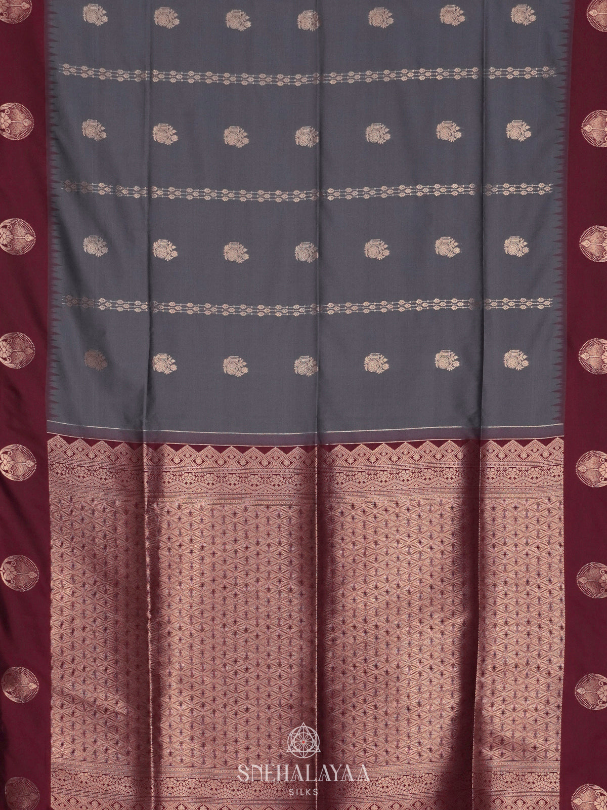 Grey Soft Silk Saree