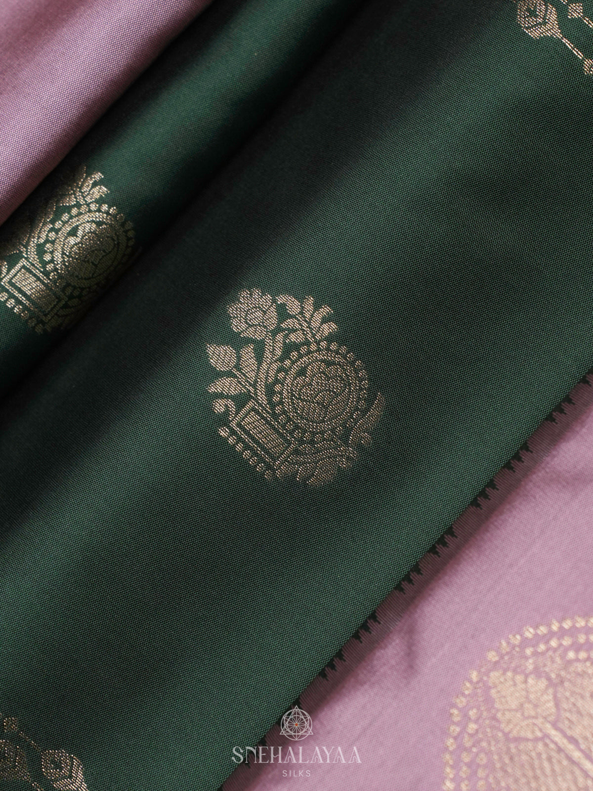 Forest Green Soft Silk Saree