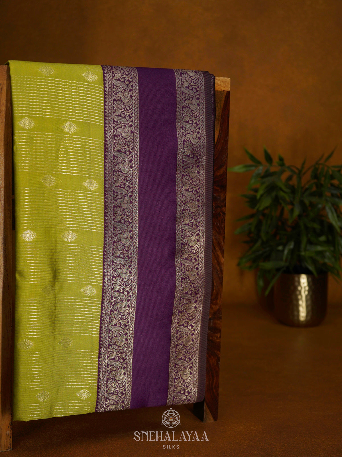 Lime Green Soft Silk Saree