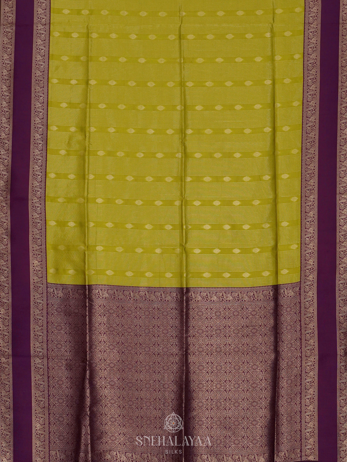 Lime Green Soft Silk Saree
