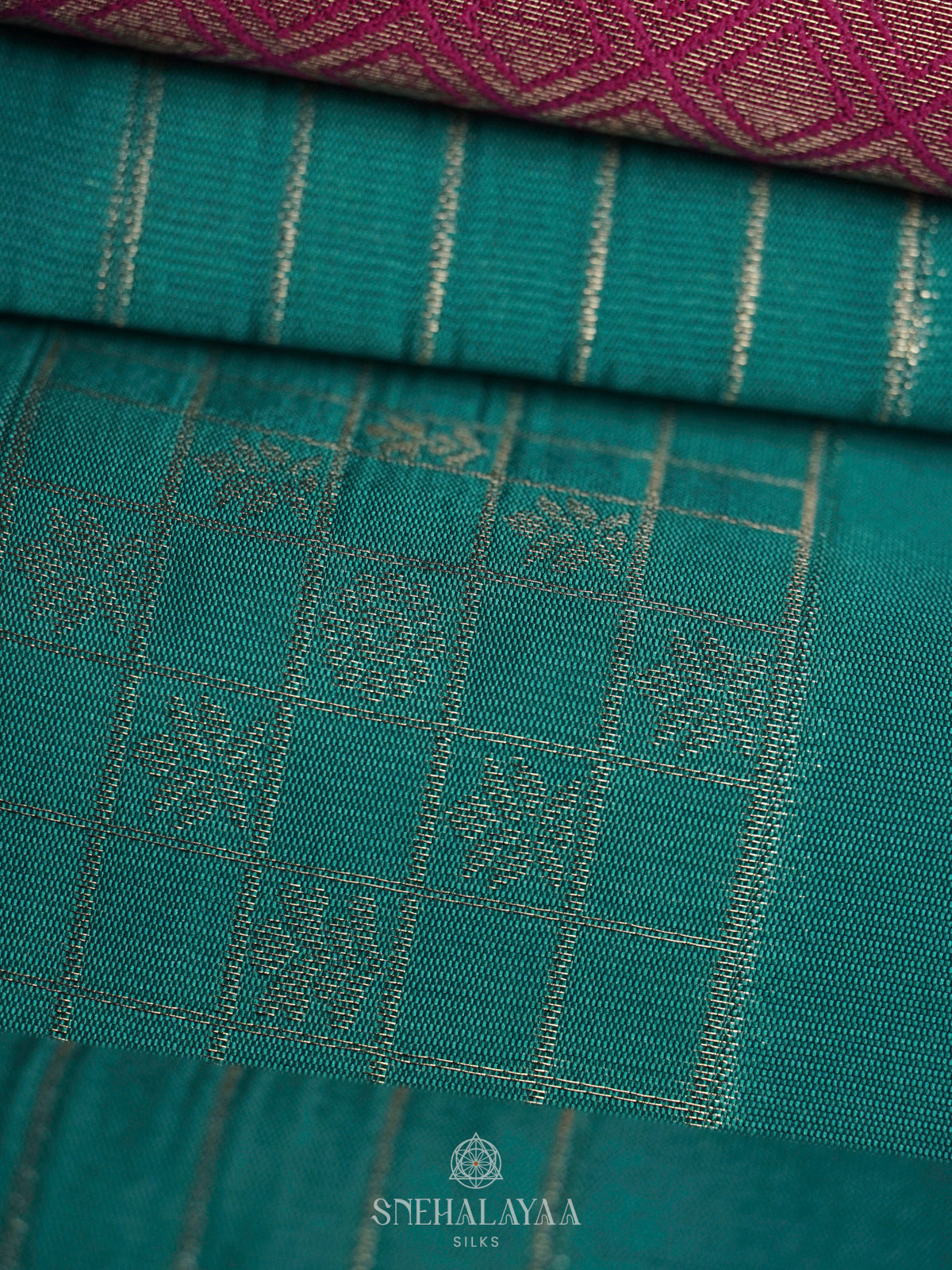Teal Green Soft Silk Saree