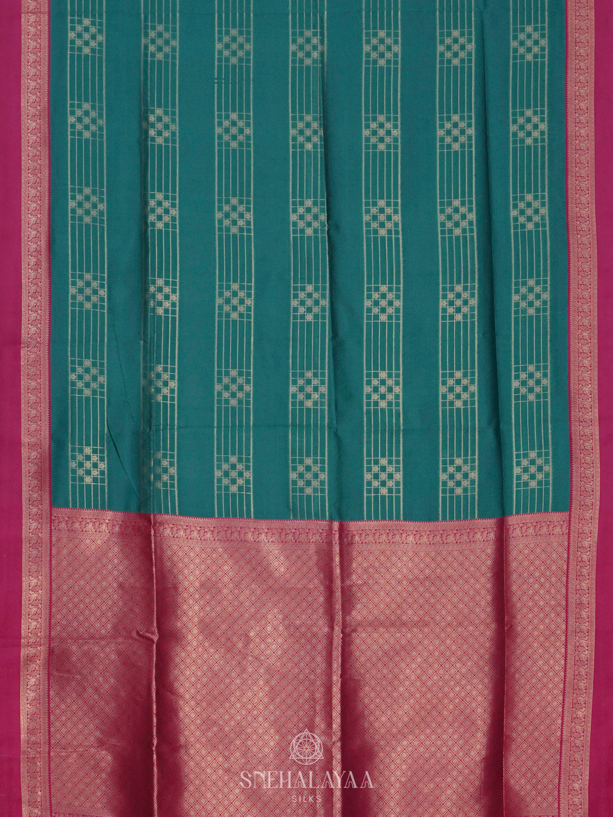 Teal Green Soft Silk Saree