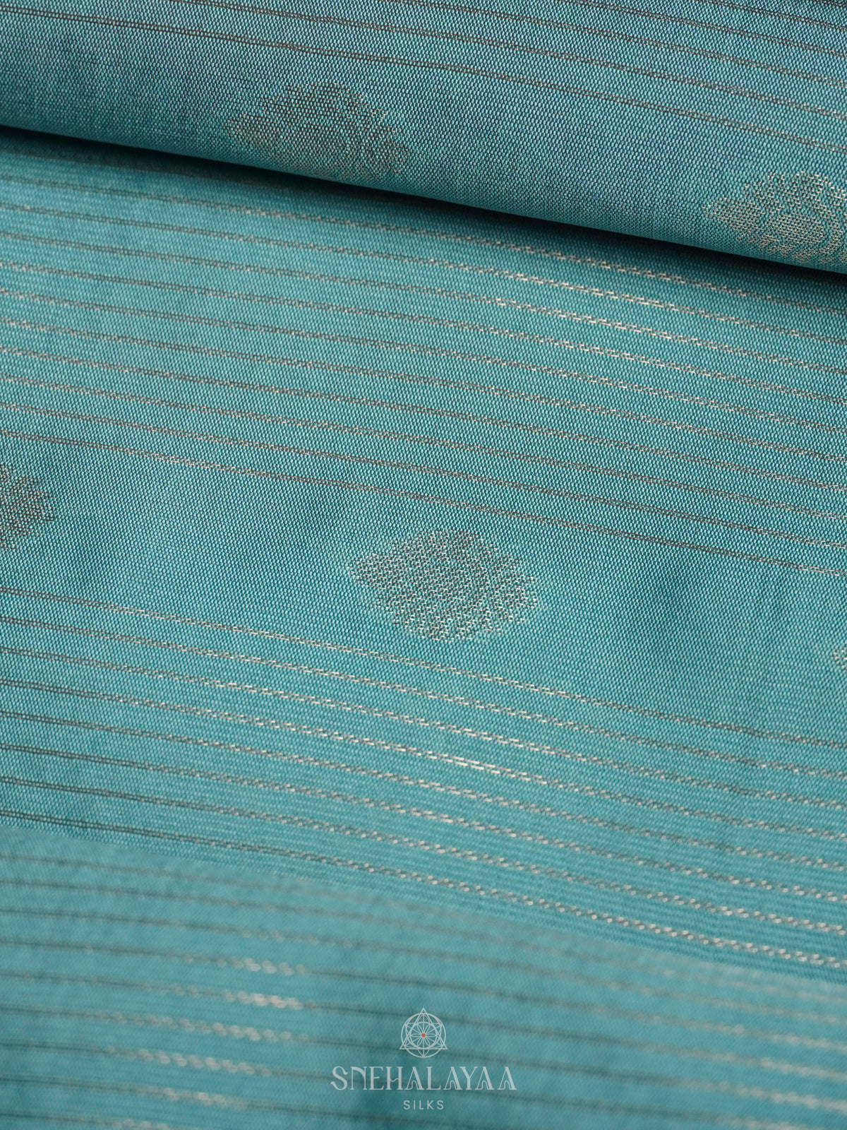 Teal Blue Soft Silk Saree